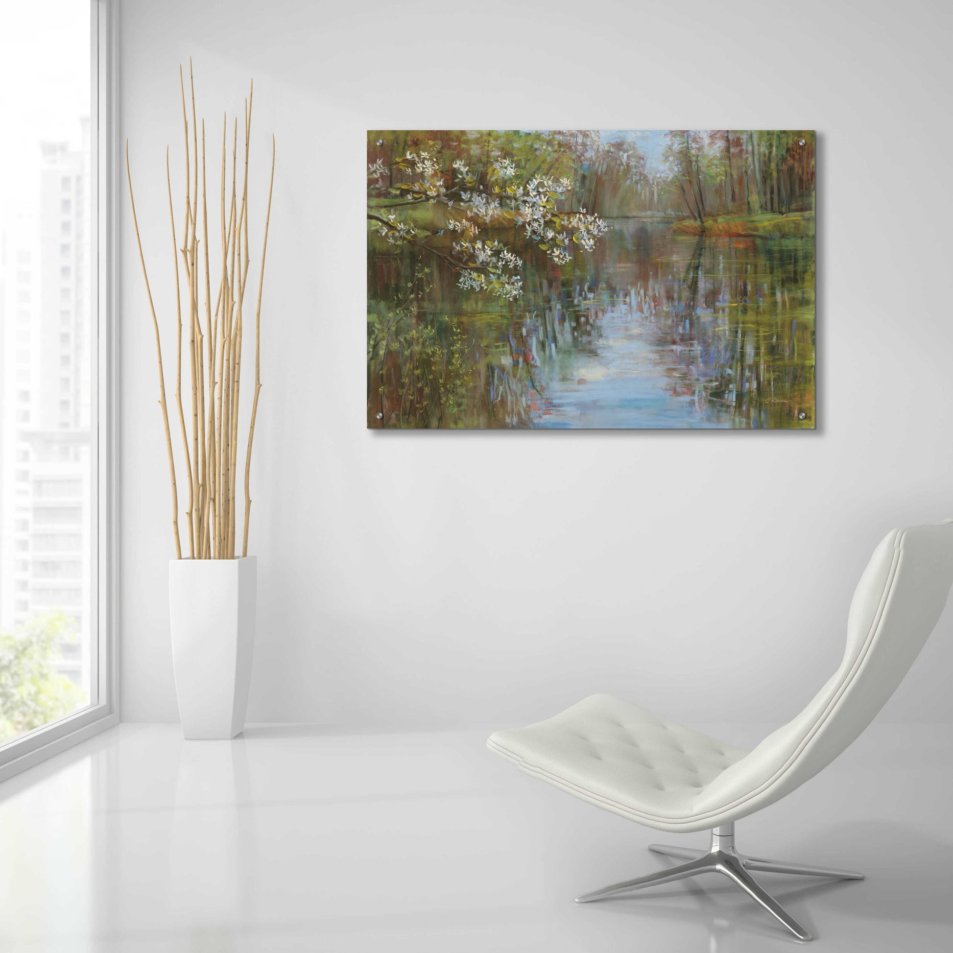 Epic Art 'Spring Reflection' by Carol Rowan, Acrylic Glass Wall Art,36x24