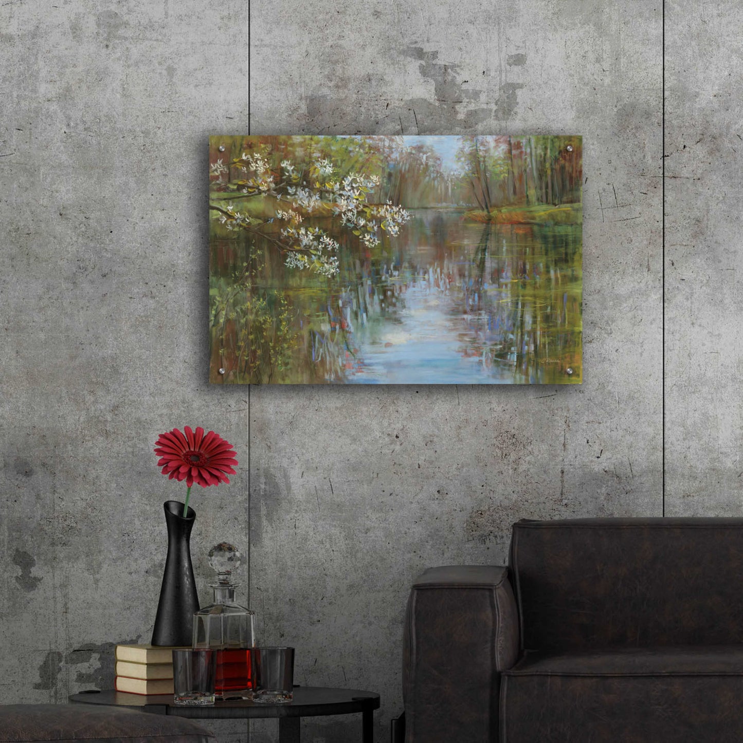 Epic Art 'Spring Reflection' by Carol Rowan, Acrylic Glass Wall Art,36x24