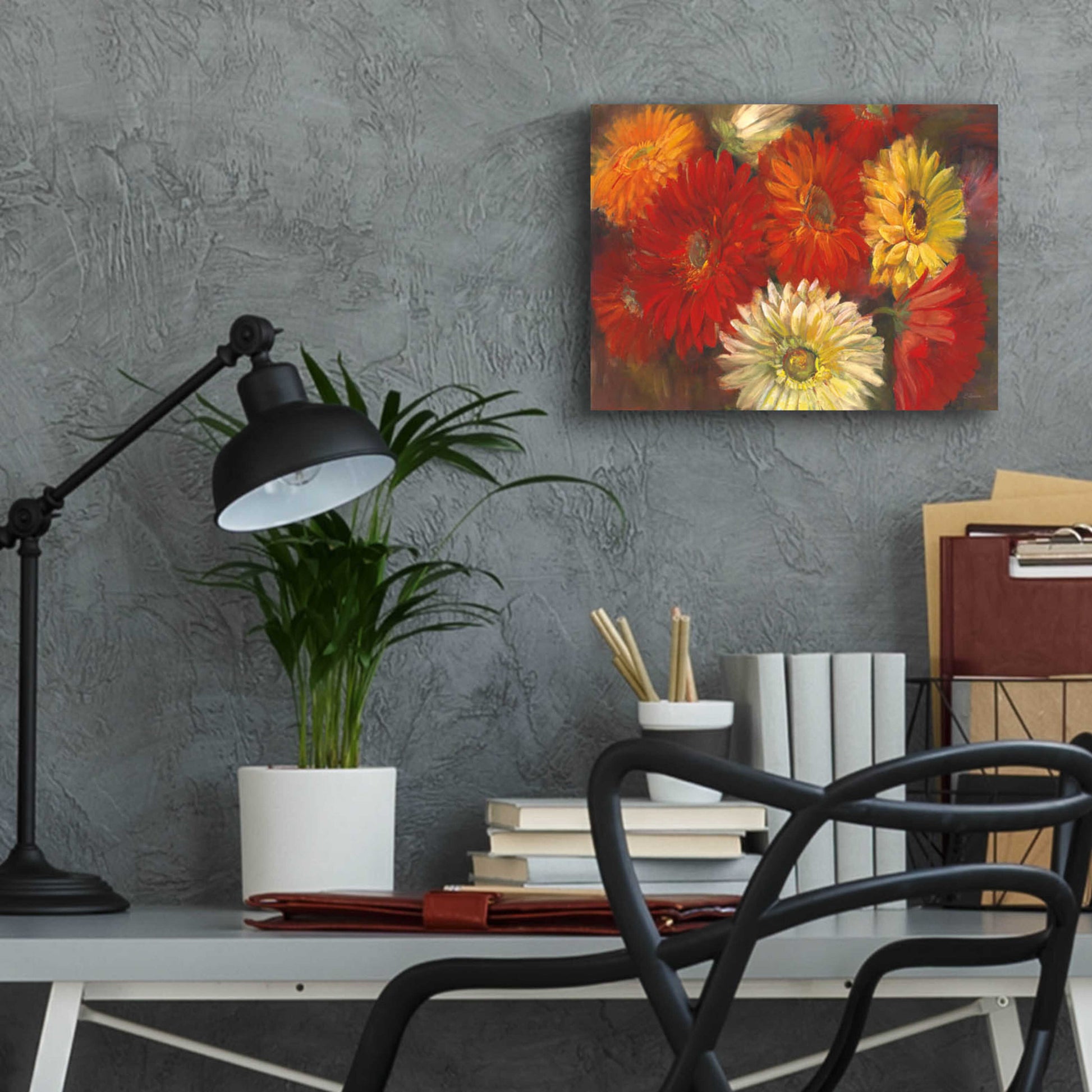 Epic Art 'Gerberas' by Carol Rowan, Acrylic Glass Wall Art,16x12