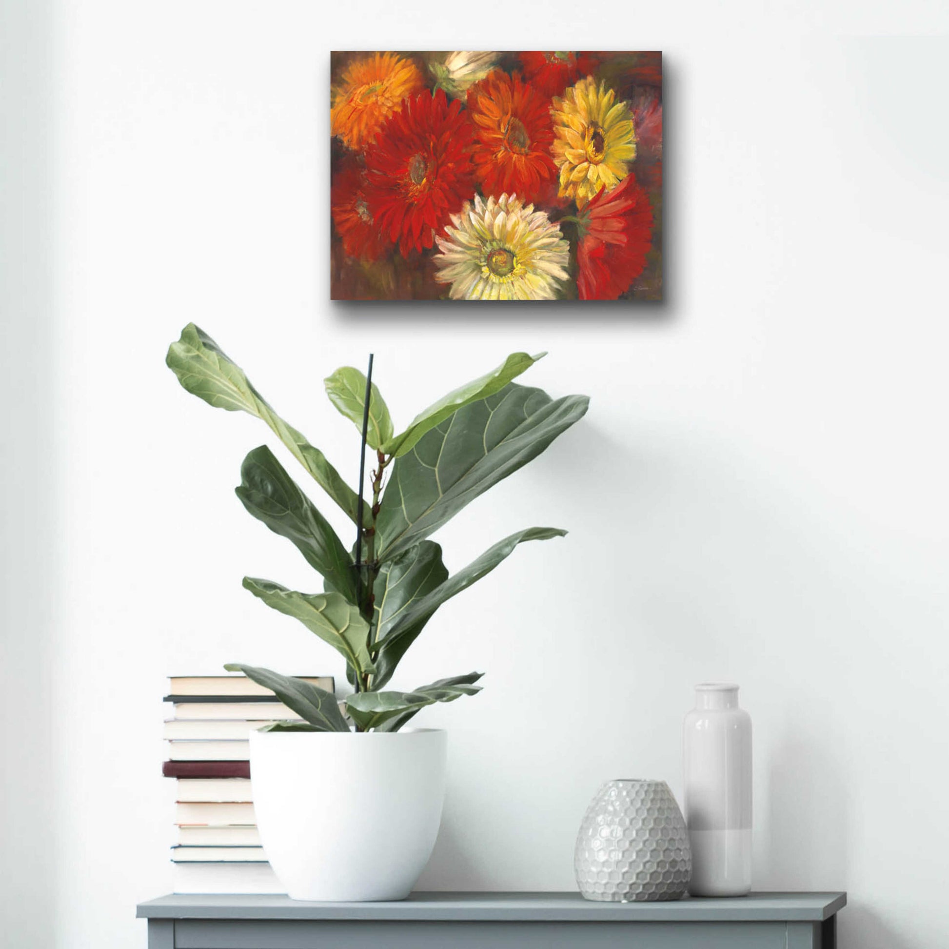 Epic Art 'Gerberas' by Carol Rowan, Acrylic Glass Wall Art,16x12