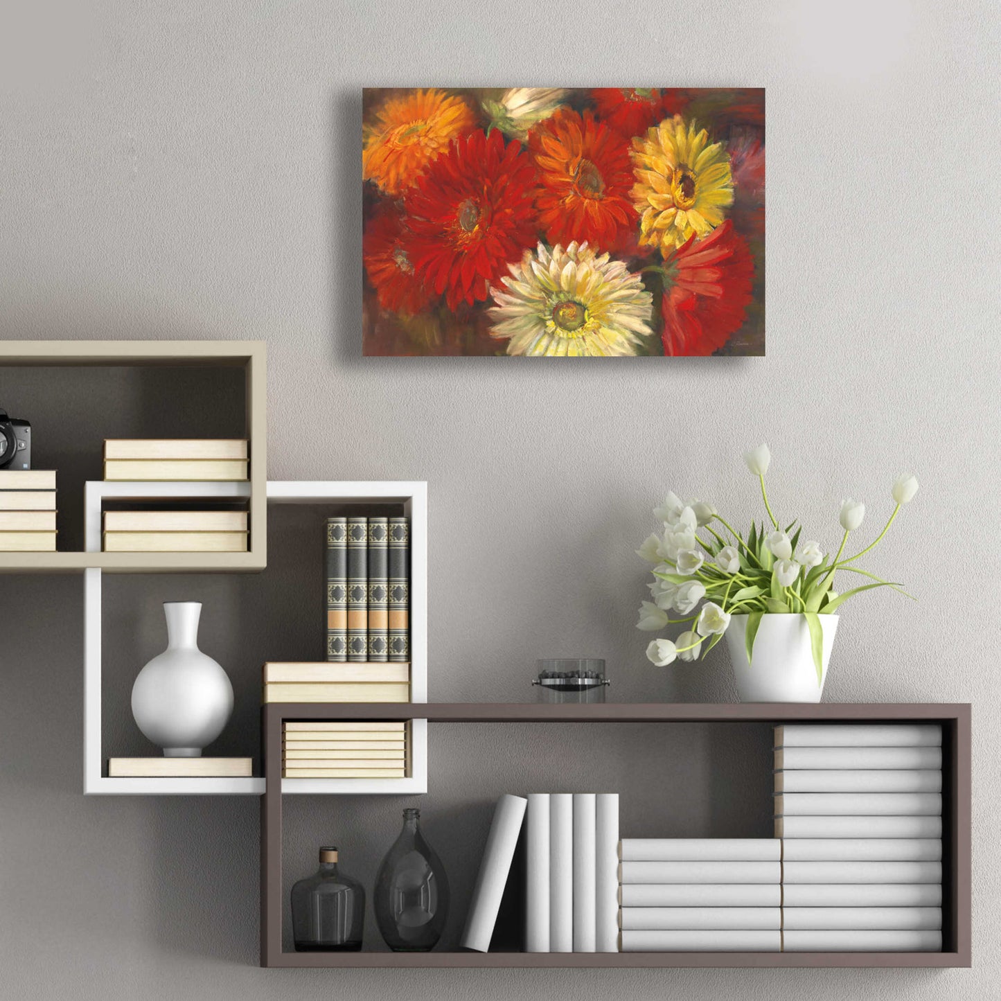 Epic Art 'Gerberas' by Carol Rowan, Acrylic Glass Wall Art,24x16