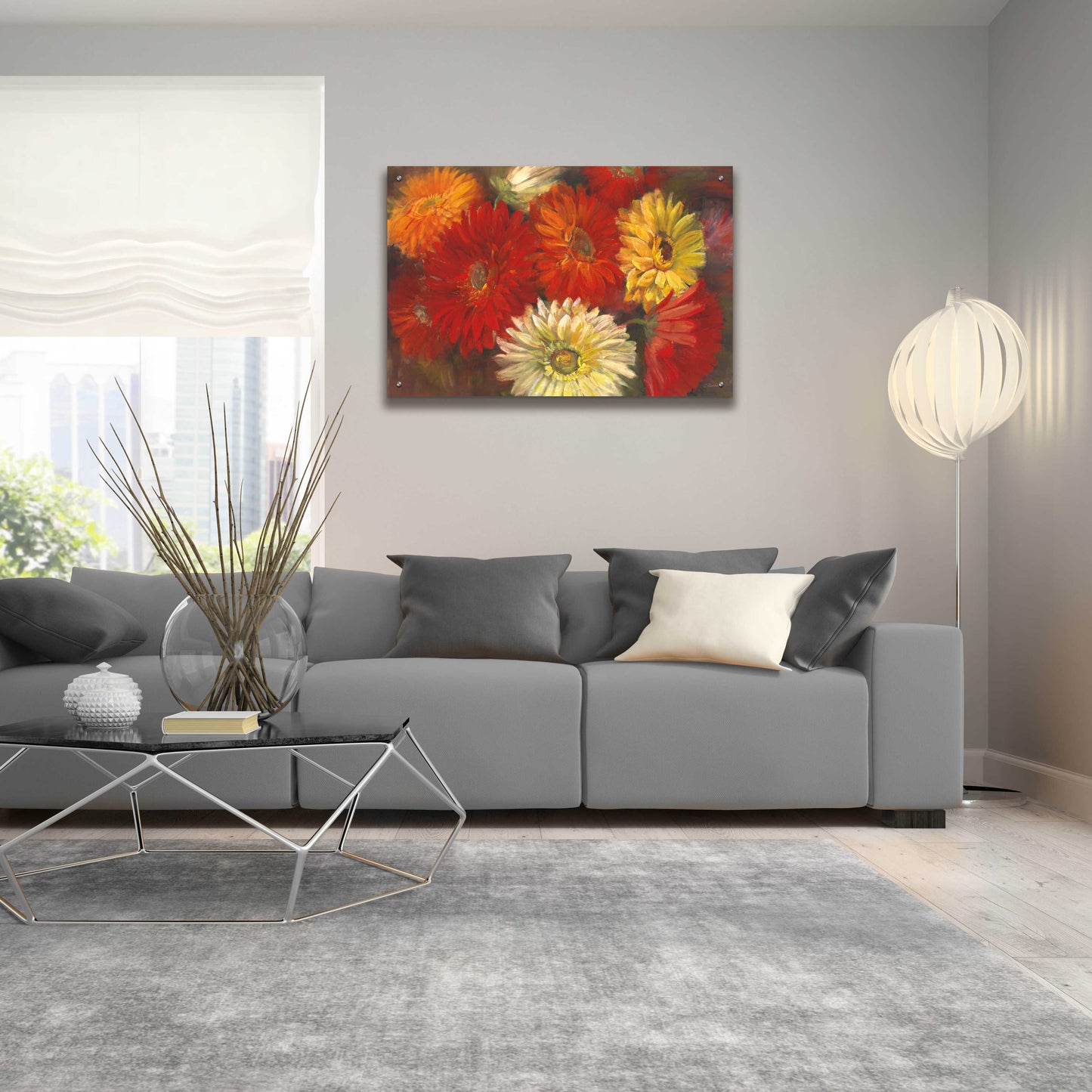 Epic Art 'Gerberas' by Carol Rowan, Acrylic Glass Wall Art,36x24