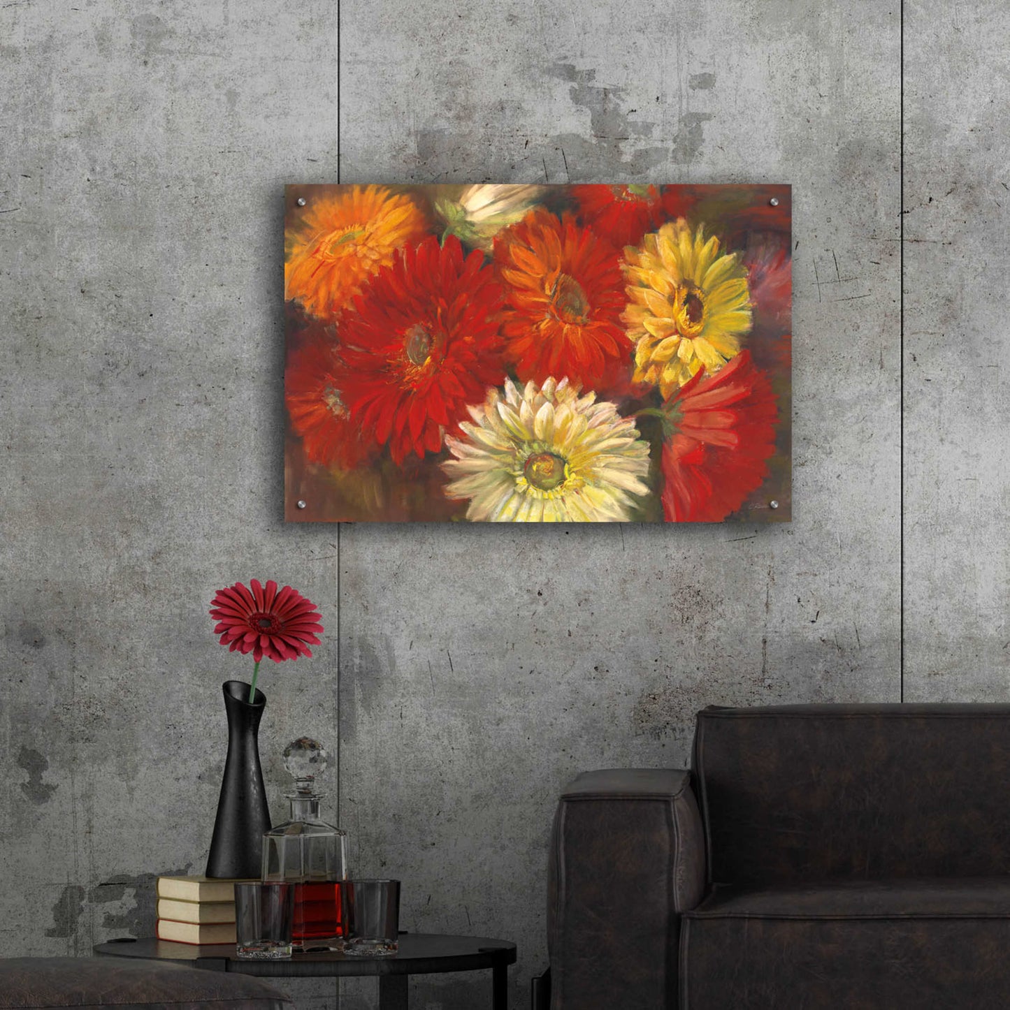 Epic Art 'Gerberas' by Carol Rowan, Acrylic Glass Wall Art,36x24