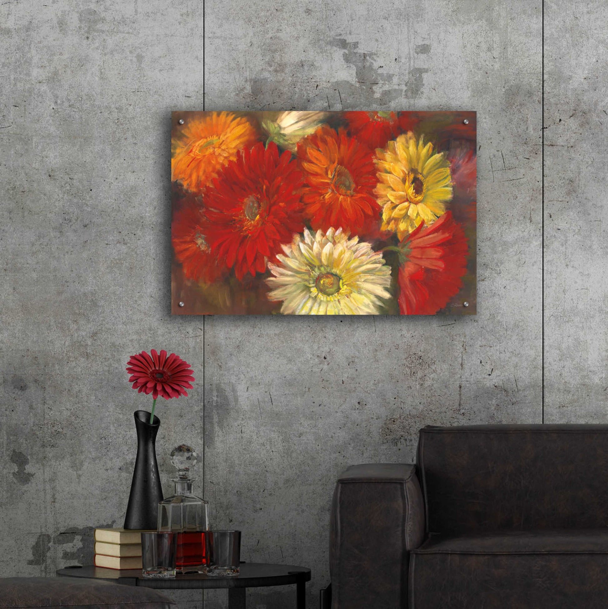 Epic Art 'Gerberas' by Carol Rowan, Acrylic Glass Wall Art,36x24