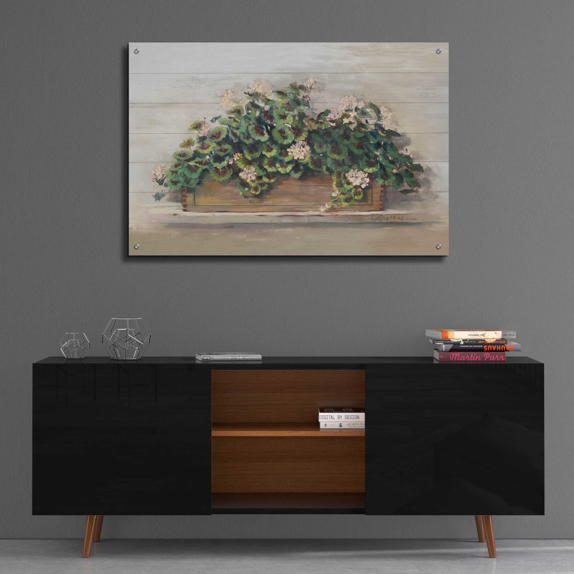 Epic Art 'Market Geraniums Crop' by Carol Rowan, Acrylic Glass Wall Art,36x24