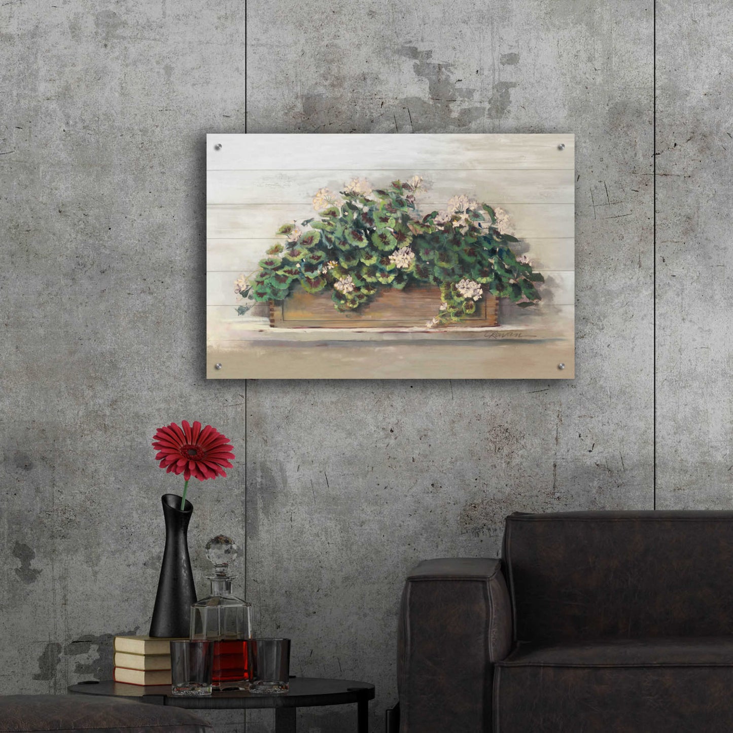 Epic Art 'Market Geraniums Crop' by Carol Rowan, Acrylic Glass Wall Art,36x24