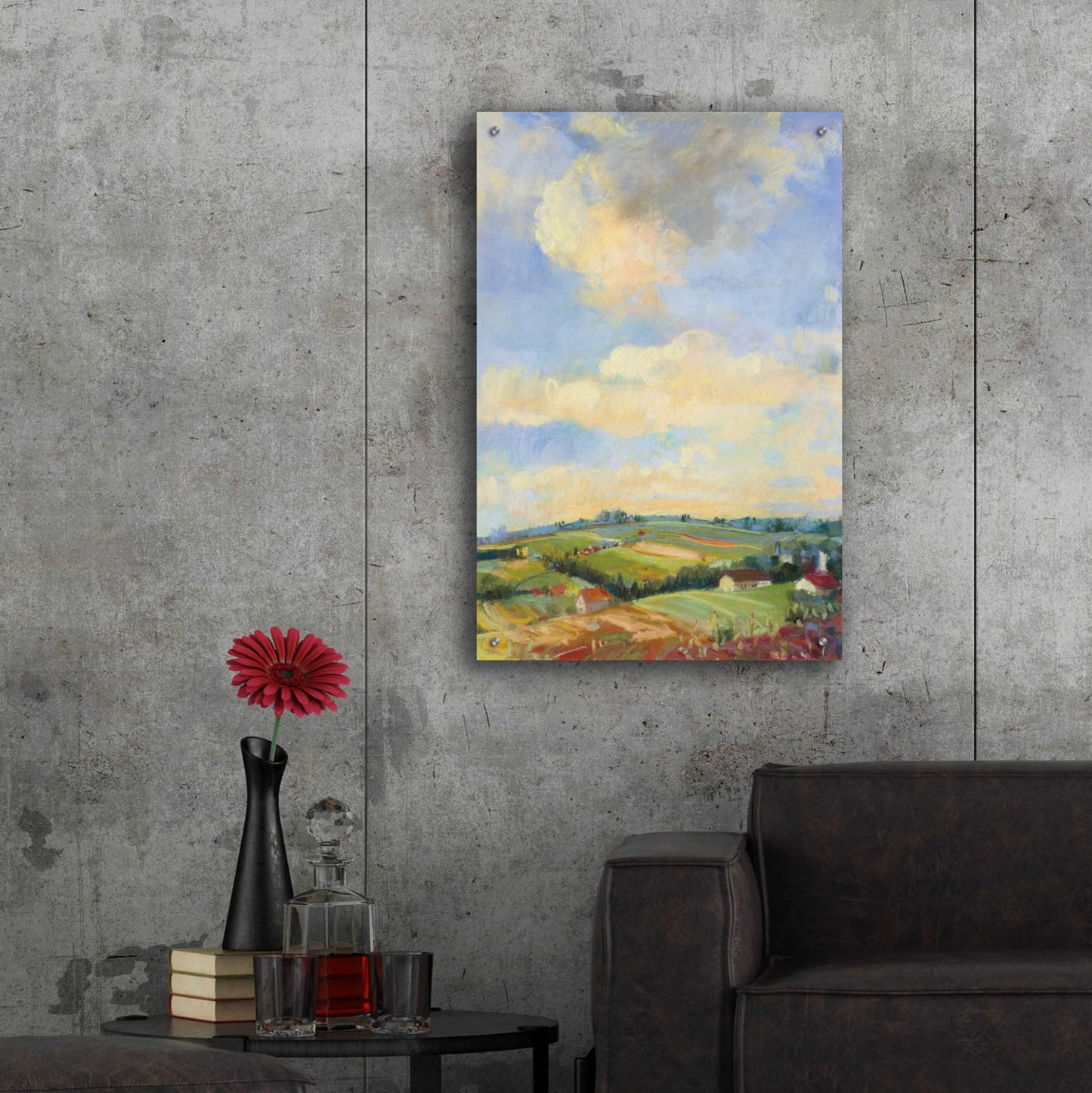 Epic Art 'Farm Fields' by Carol Rowan, Acrylic Glass Wall Art,24x36