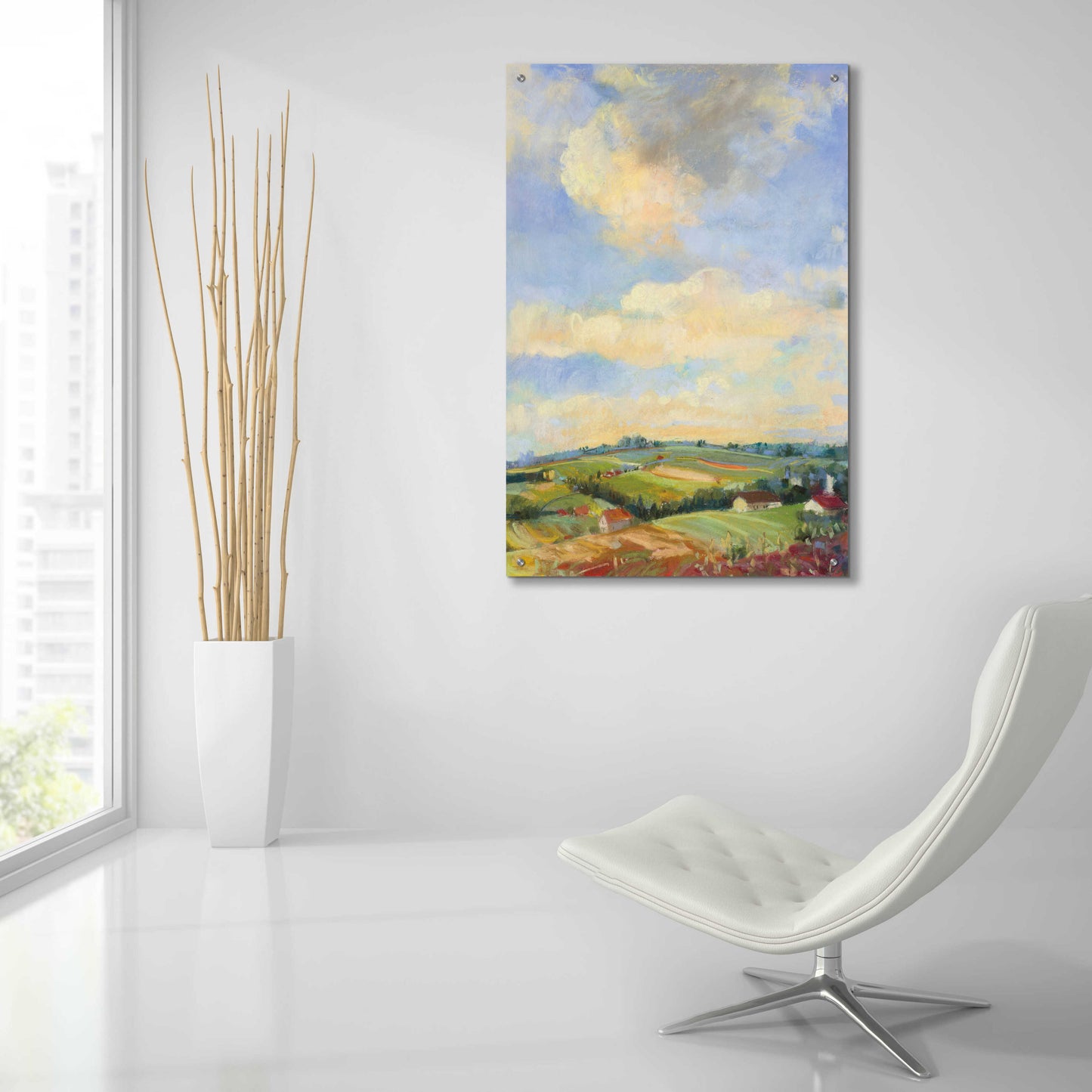 Epic Art 'Farm Fields' by Carol Rowan, Acrylic Glass Wall Art,24x36