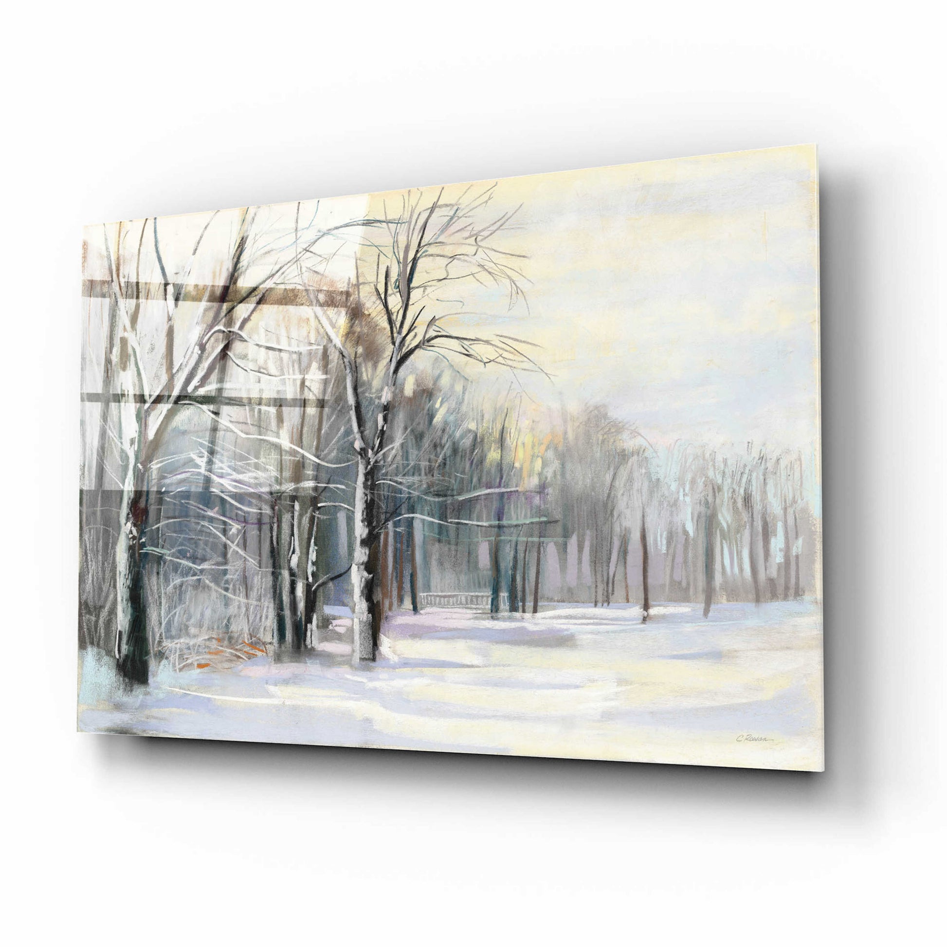 Epic Art 'Winter In The Park' by Carol Rowan, Acrylic Glass Wall Art,16x12