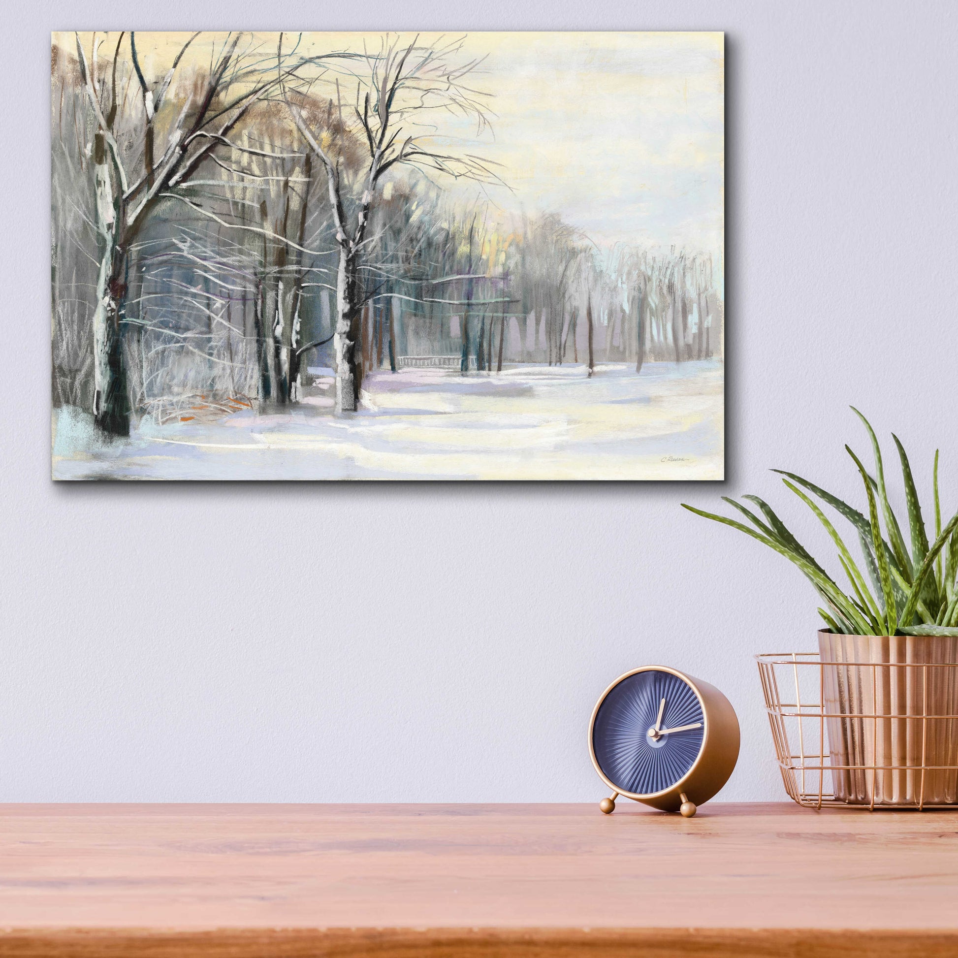 Epic Art 'Winter In The Park' by Carol Rowan, Acrylic Glass Wall Art,16x12