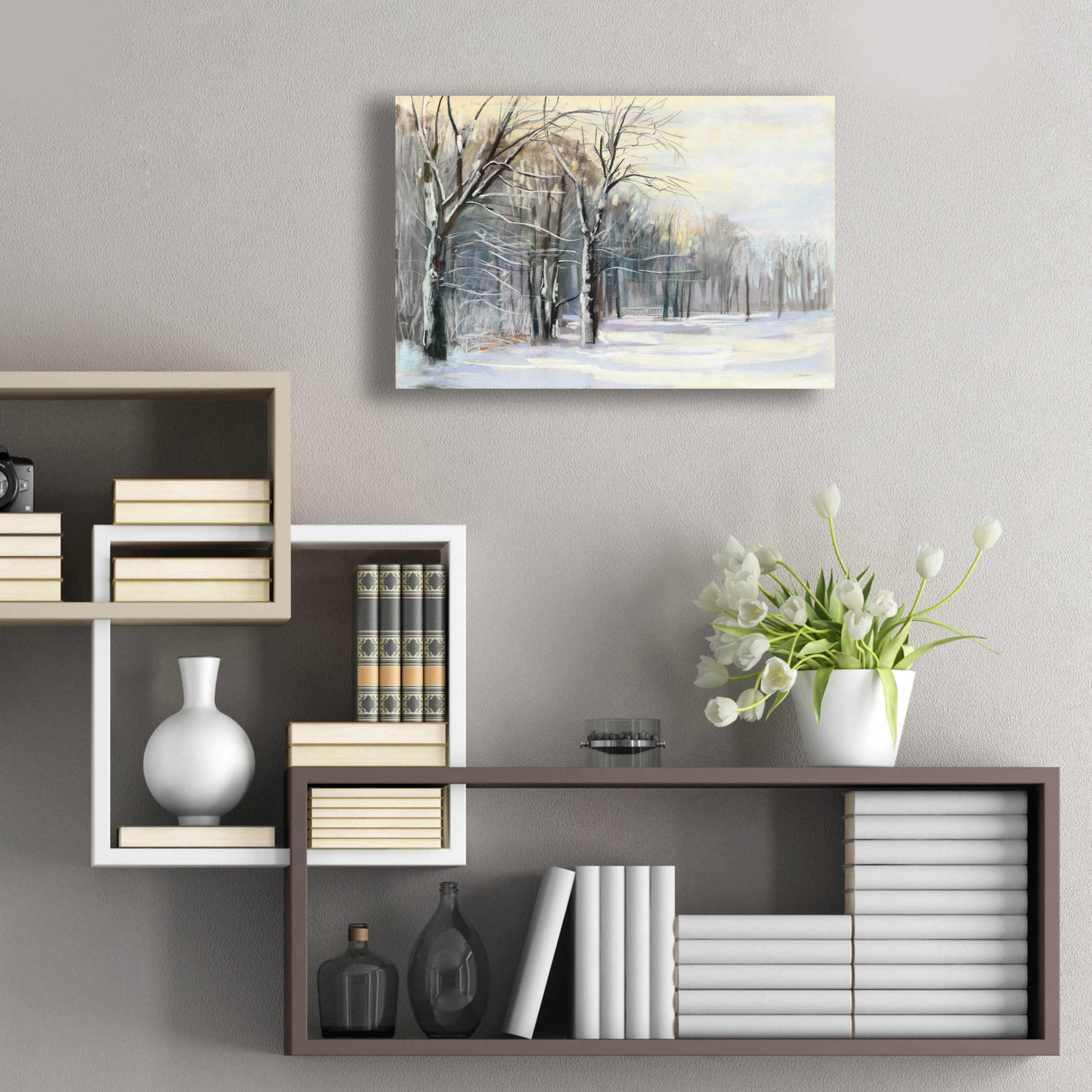 Epic Art 'Winter In The Park' by Carol Rowan, Acrylic Glass Wall Art,24x16