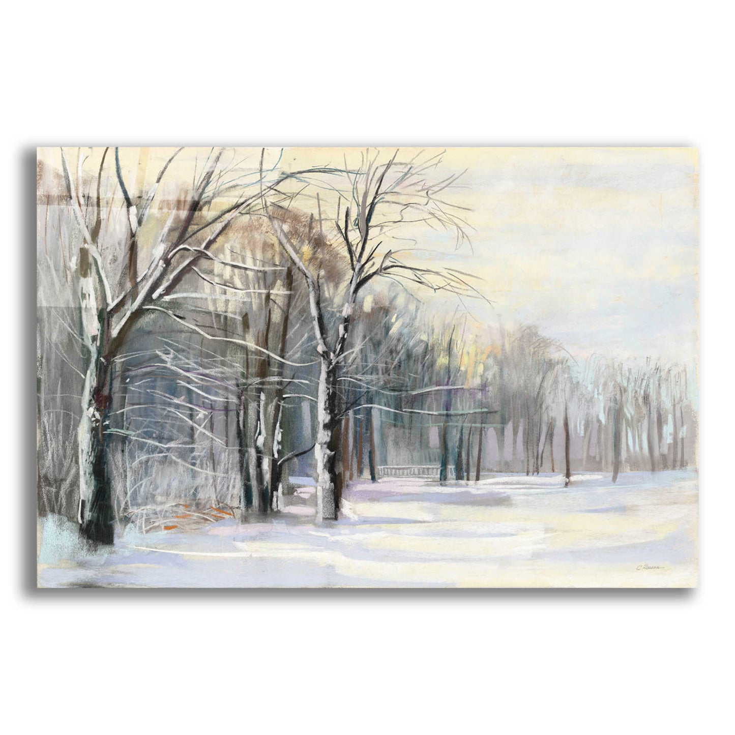 Epic Art 'Winter In The Park' by Carol Rowan, Acrylic Glass Wall Art,24x16