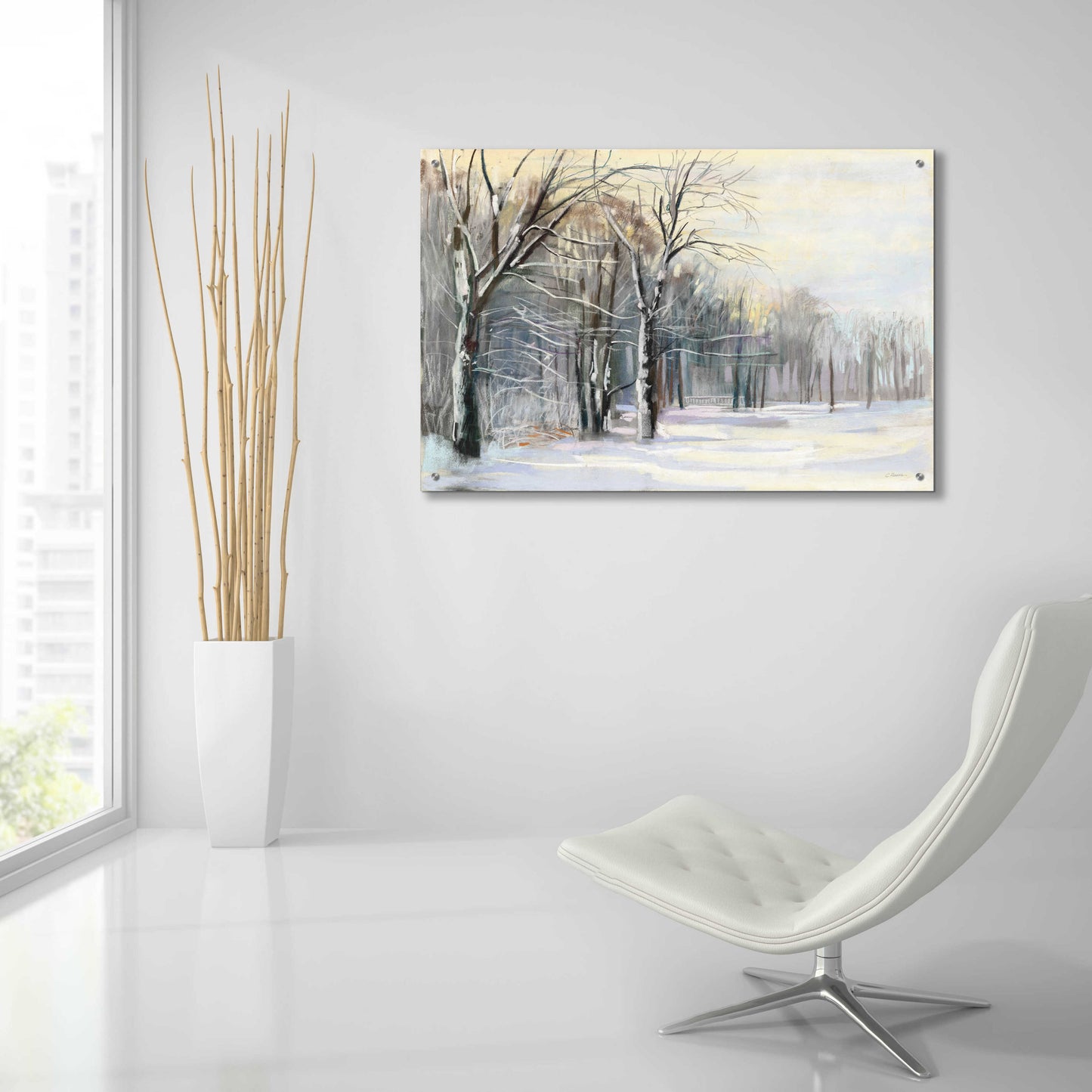 Epic Art 'Winter In The Park' by Carol Rowan, Acrylic Glass Wall Art,36x24