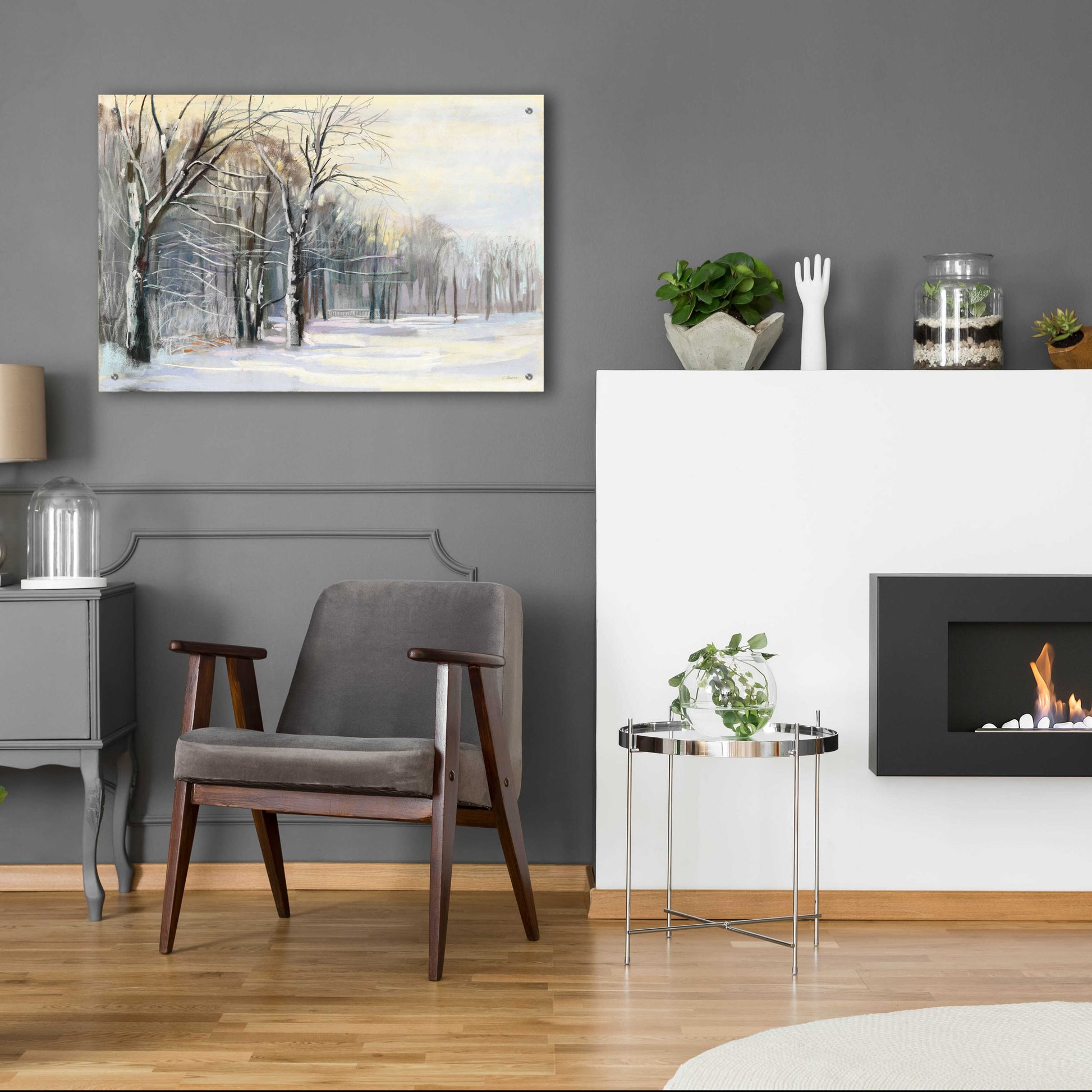 Epic Art 'Winter In The Park' by Carol Rowan, Acrylic Glass Wall Art,36x24