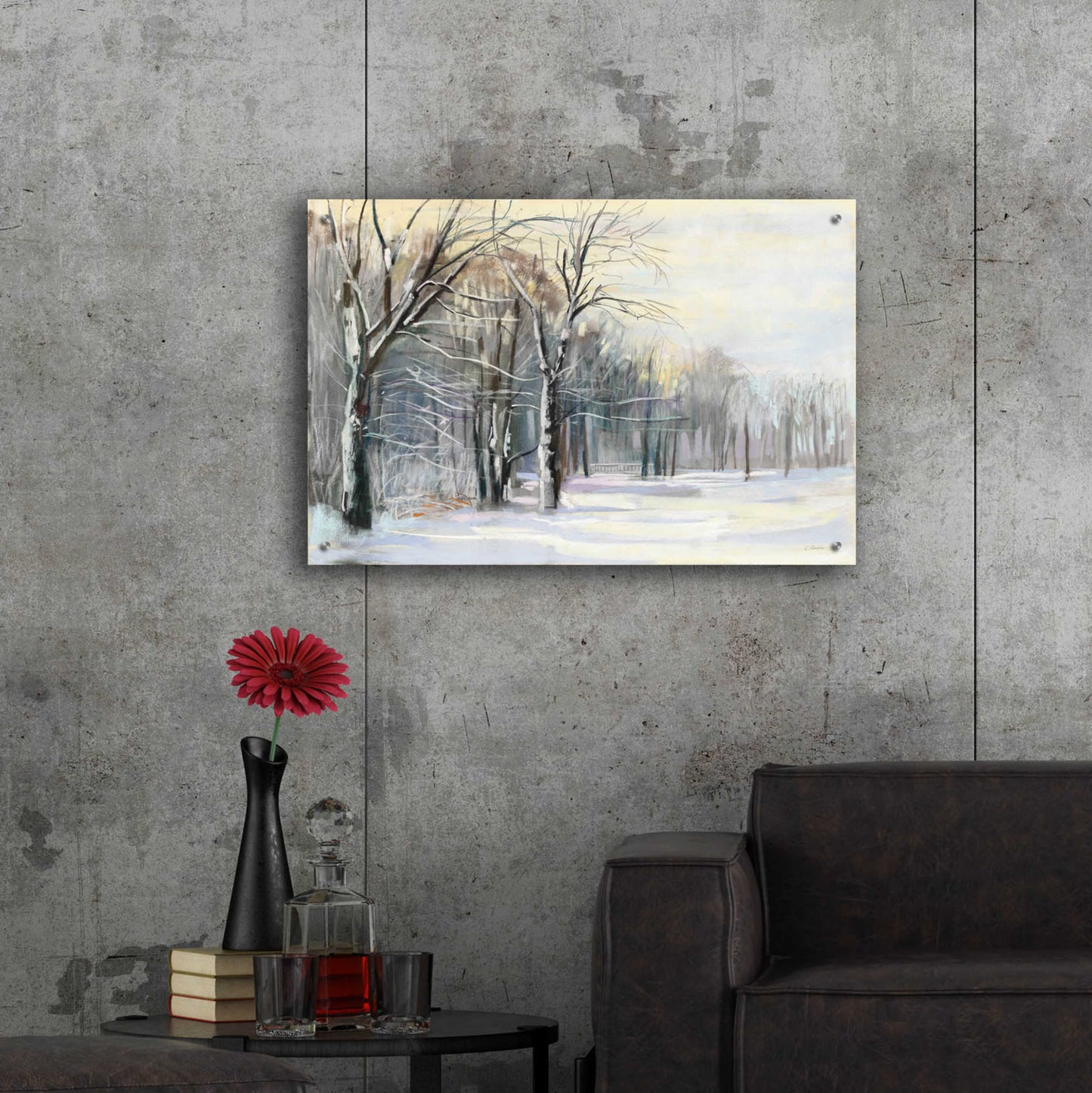 Epic Art 'Winter In The Park' by Carol Rowan, Acrylic Glass Wall Art,36x24