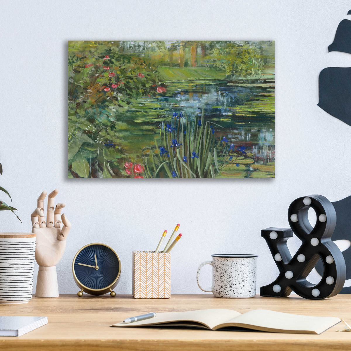 Peaceful Pond by Carol Rowan - 16x12 acrylic wall art in a room