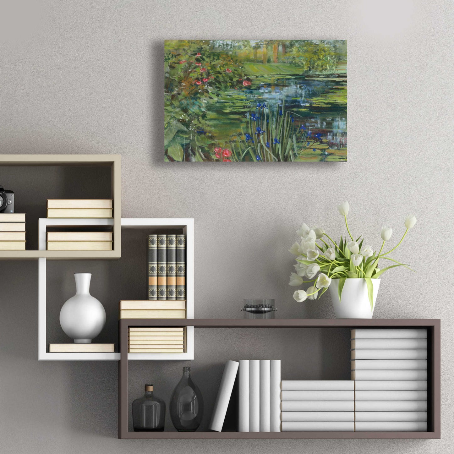 Epic Art 'Peaceful Pond' by Carol Rowan, Acrylic Glass Wall Art,24x16