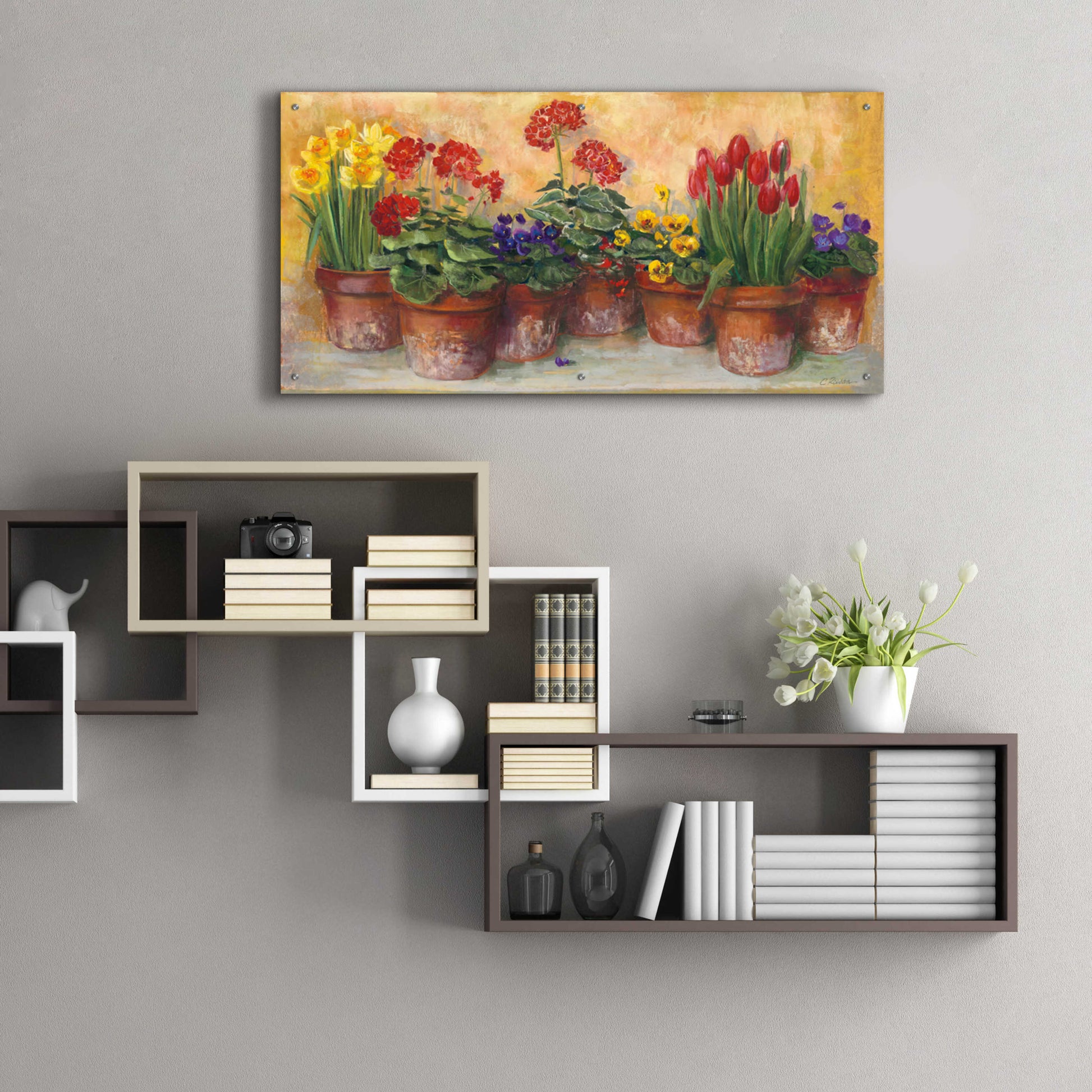 Epic Art 'Spring In The Greenhouse' by Carol Rowan, Acrylic Glass Wall Art,48x24