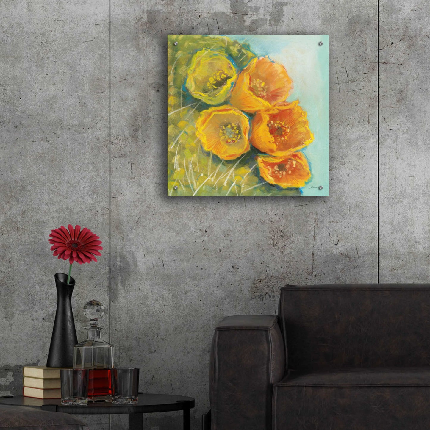 Epic Art 'Blooming Succulent II' by Carol Rowan, Acrylic Glass Wall Art,24x24