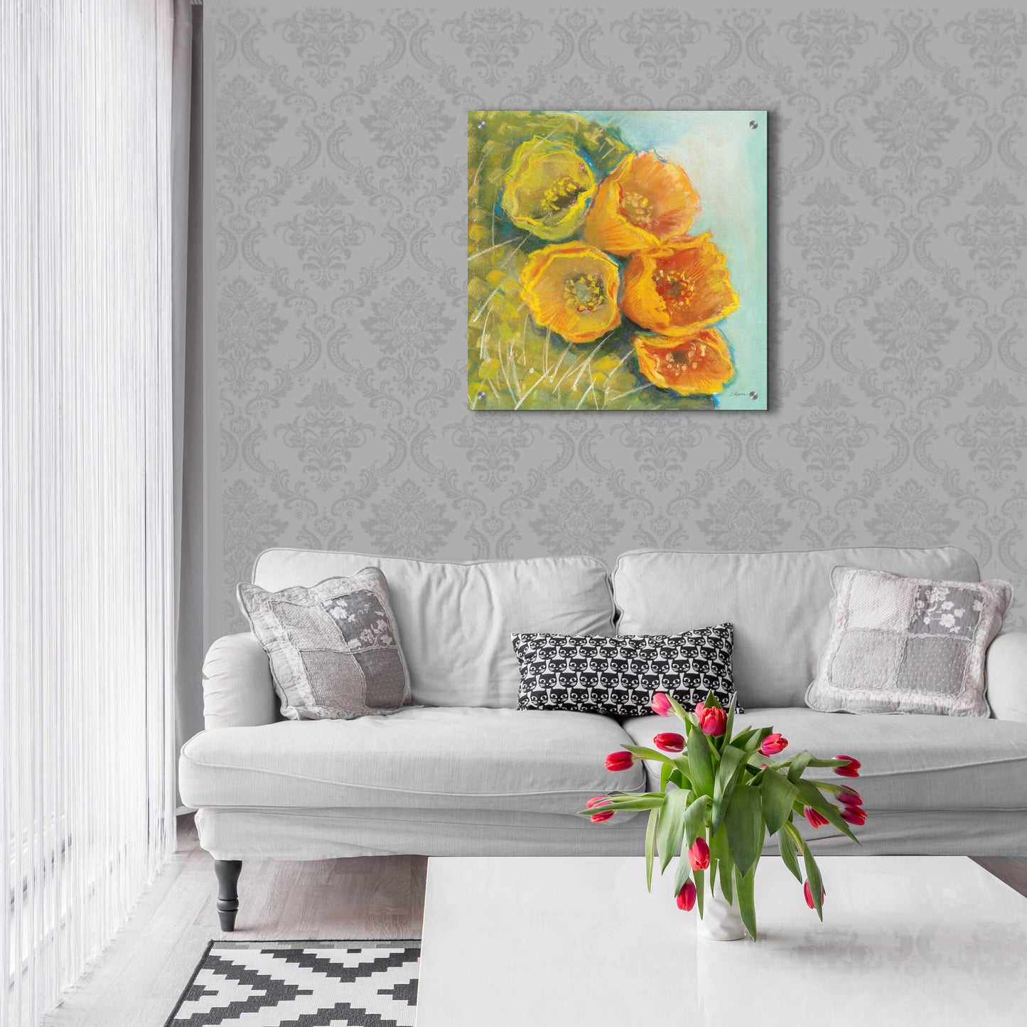 Epic Art 'Blooming Succulent II' by Carol Rowan, Acrylic Glass Wall Art,24x24