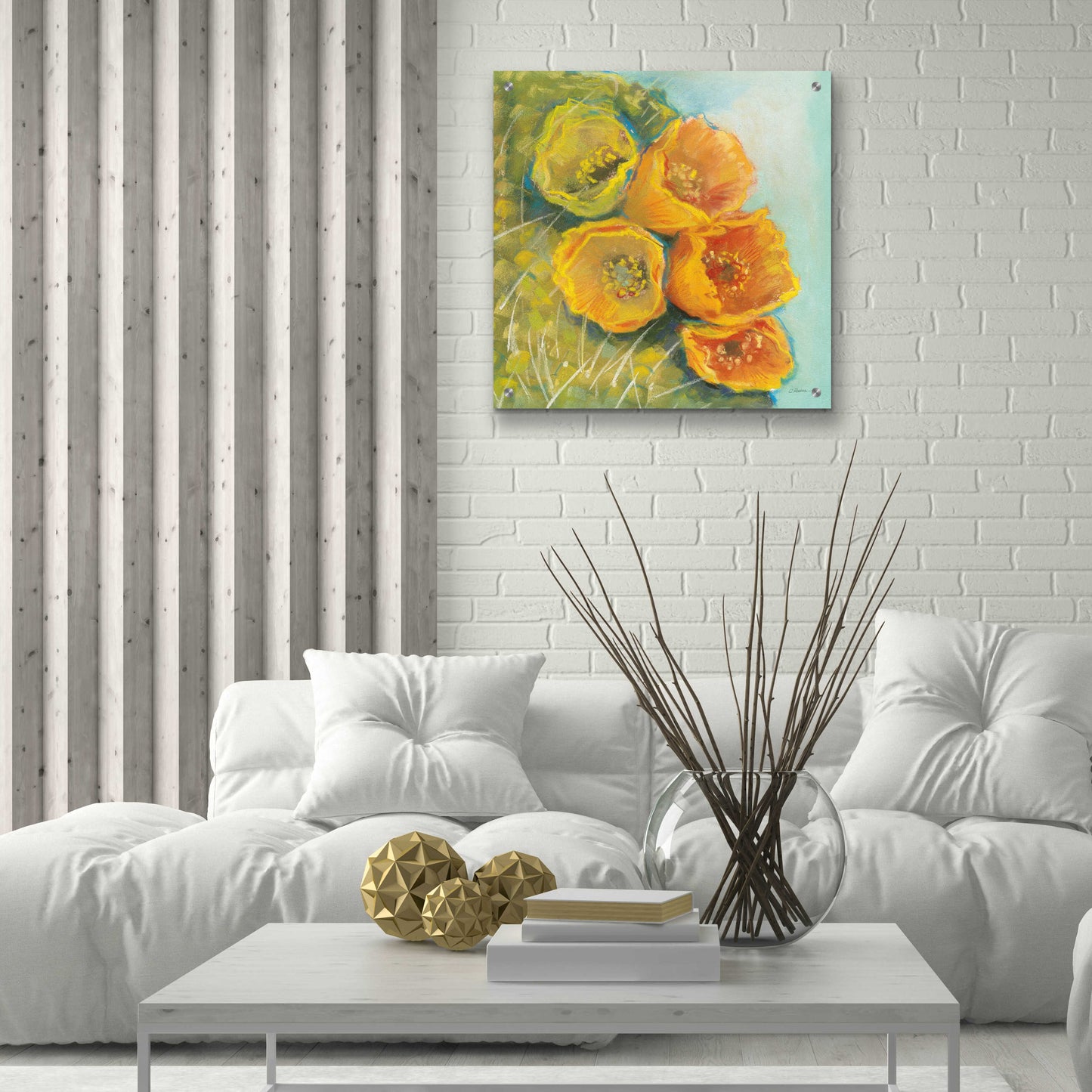 Epic Art 'Blooming Succulent II' by Carol Rowan, Acrylic Glass Wall Art,24x24