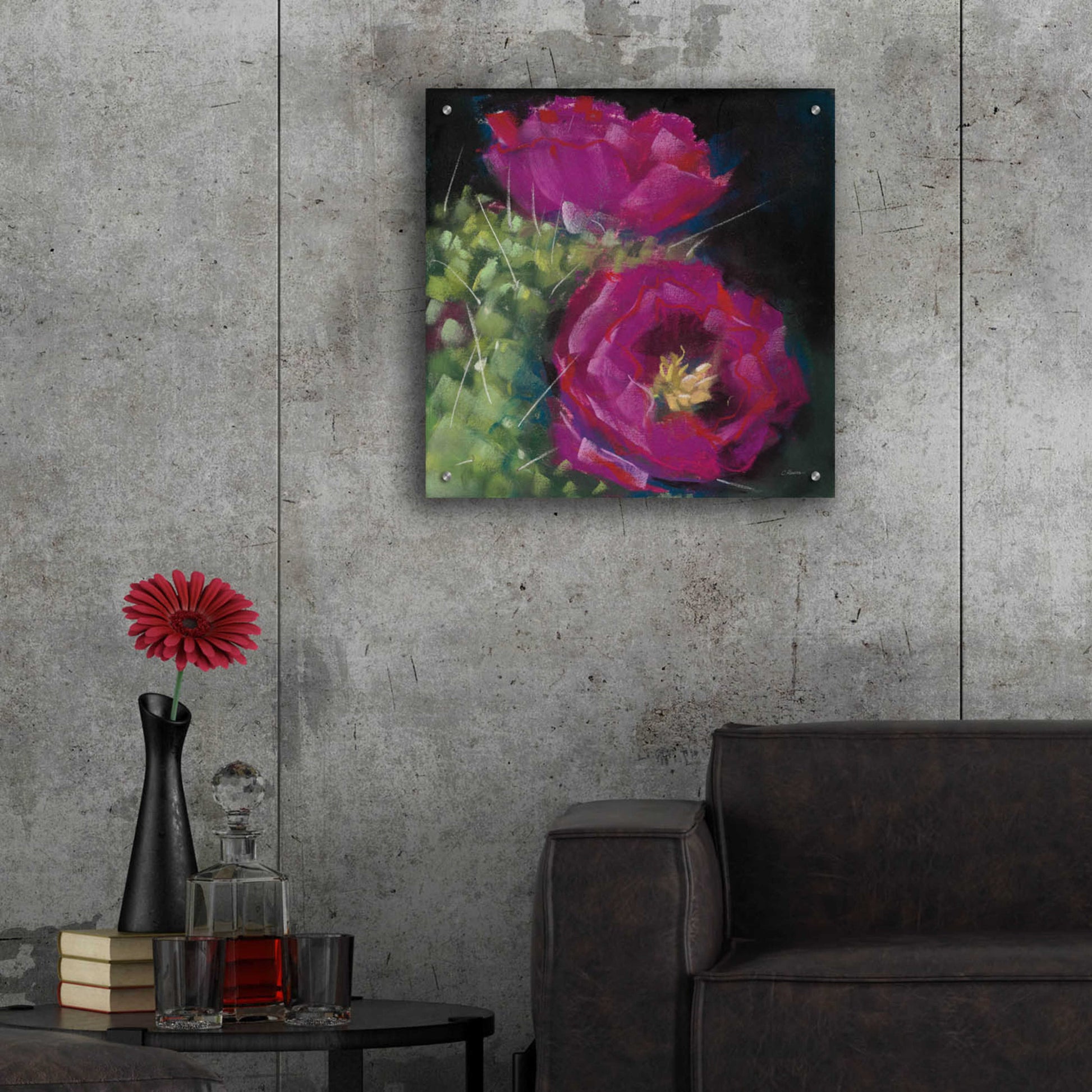 Epic Art 'Blooming Succulent III' by Carol Rowan, Acrylic Glass Wall Art,24x24