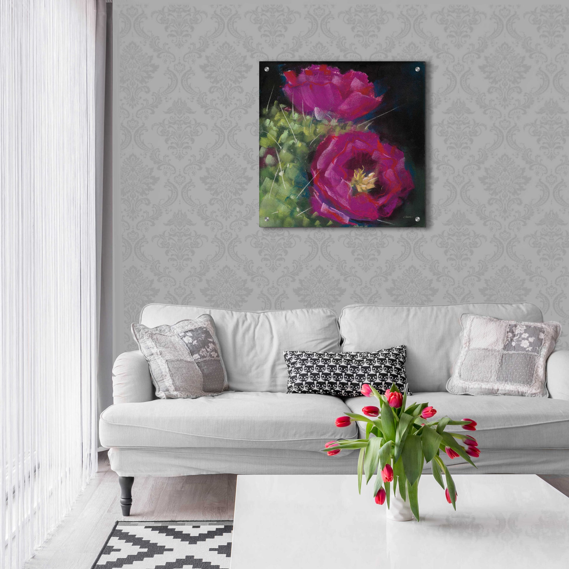 Epic Art 'Blooming Succulent III' by Carol Rowan, Acrylic Glass Wall Art,24x24