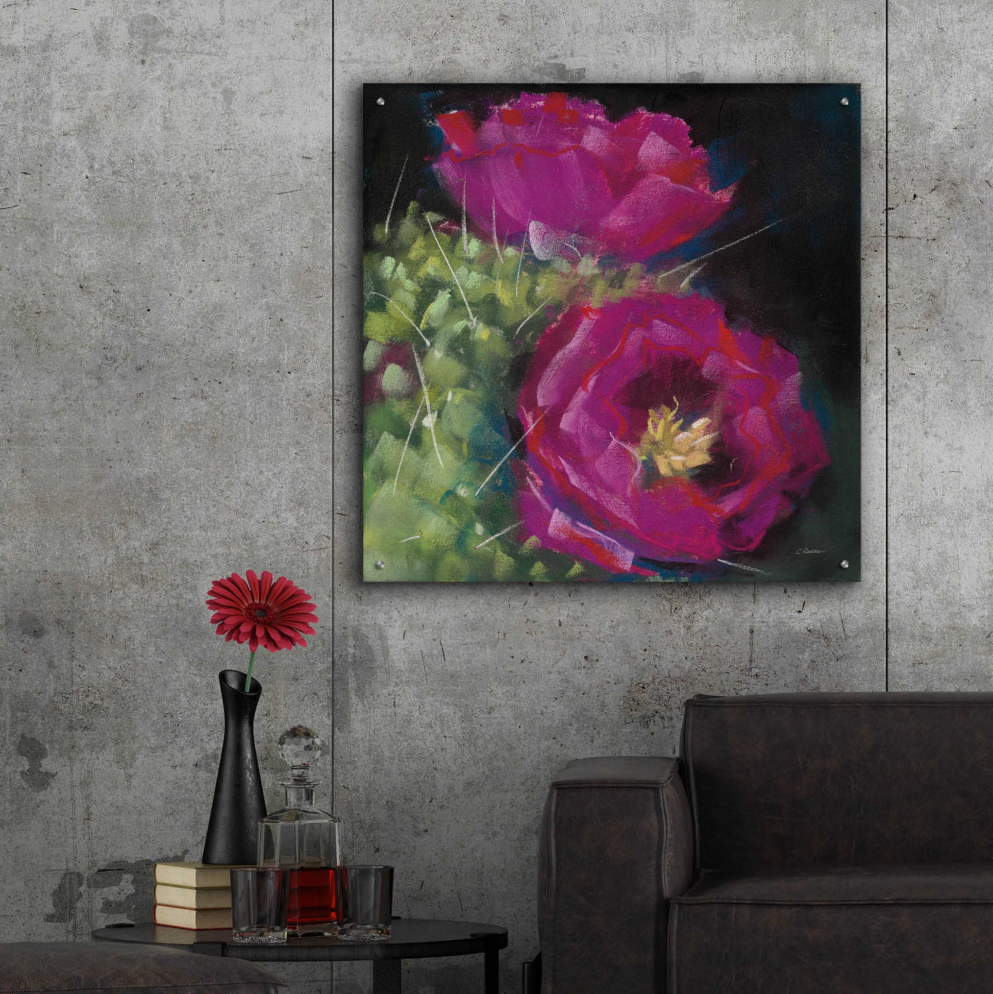 Epic Art 'Blooming Succulent III' by Carol Rowan, Acrylic Glass Wall Art,36x36