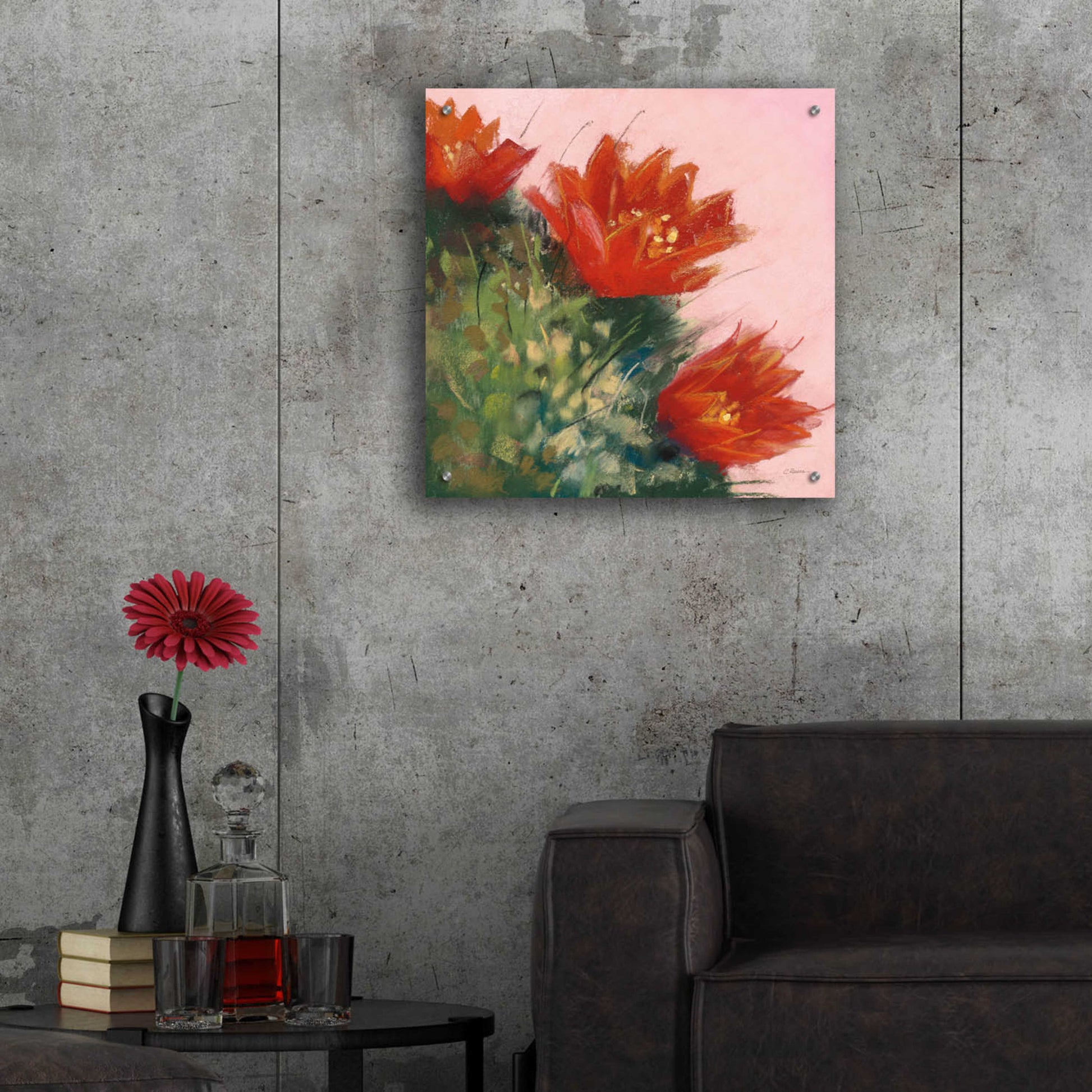 Epic Art 'Blooming Succulent IV' by Carol Rowan, Acrylic Glass Wall Art,24x24