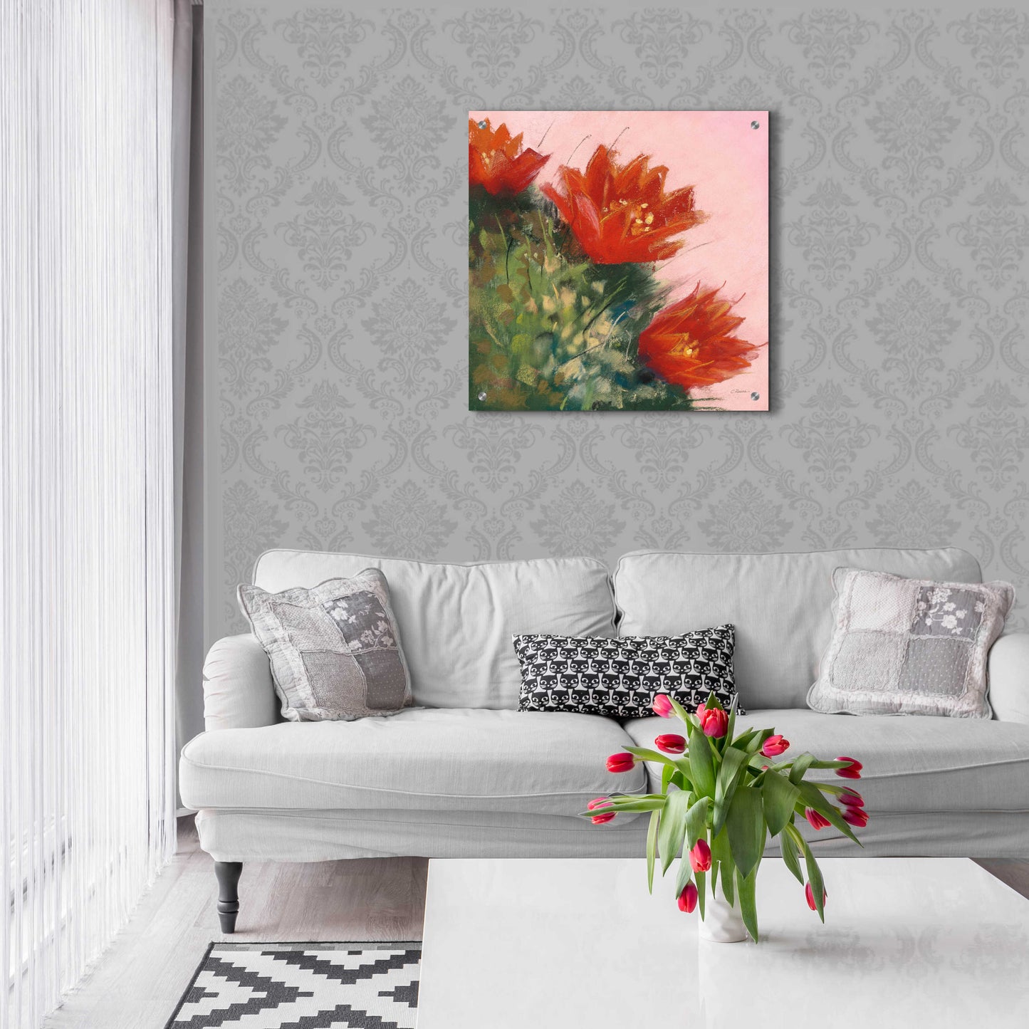 Epic Art 'Blooming Succulent IV' by Carol Rowan, Acrylic Glass Wall Art,24x24