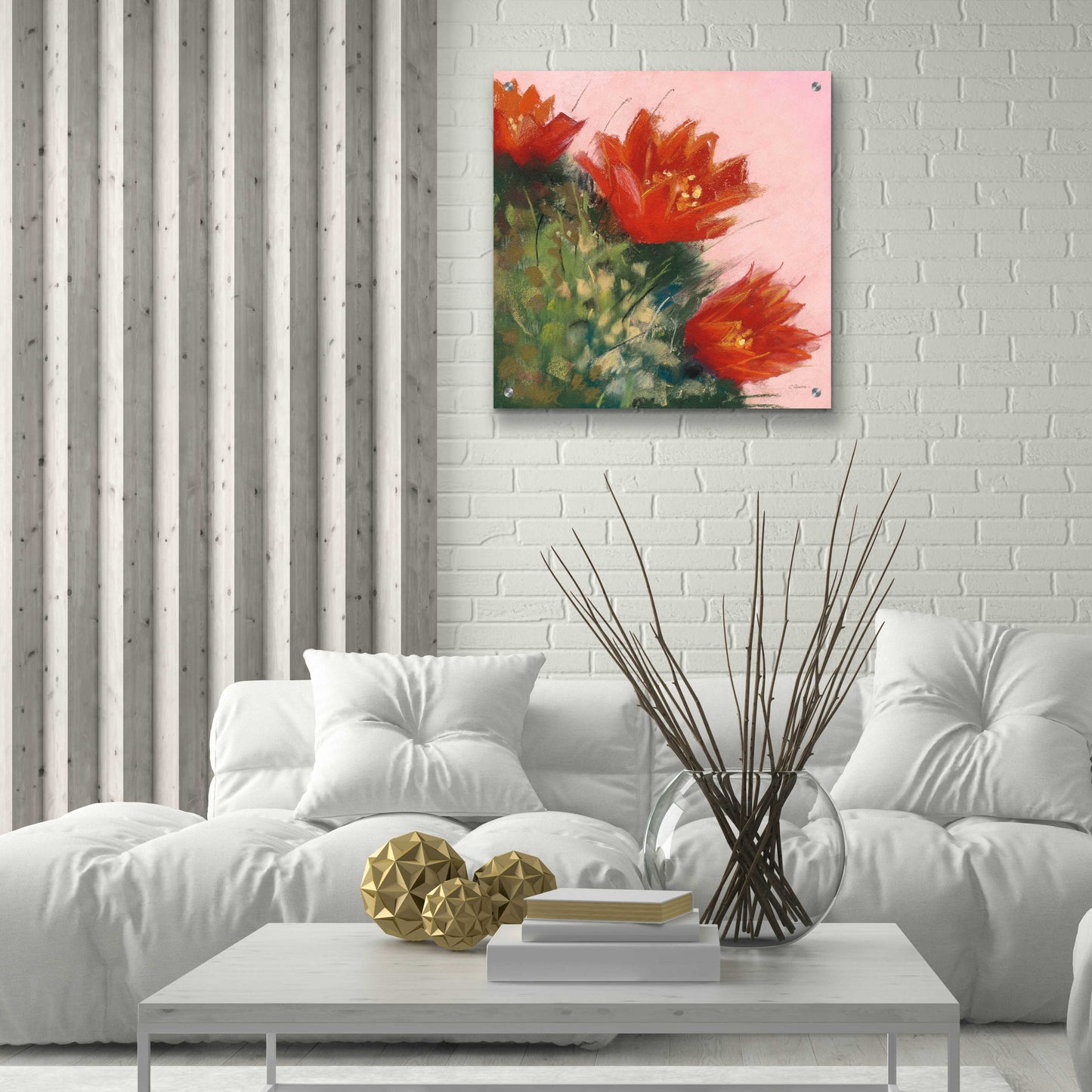 Epic Art 'Blooming Succulent IV' by Carol Rowan, Acrylic Glass Wall Art,24x24