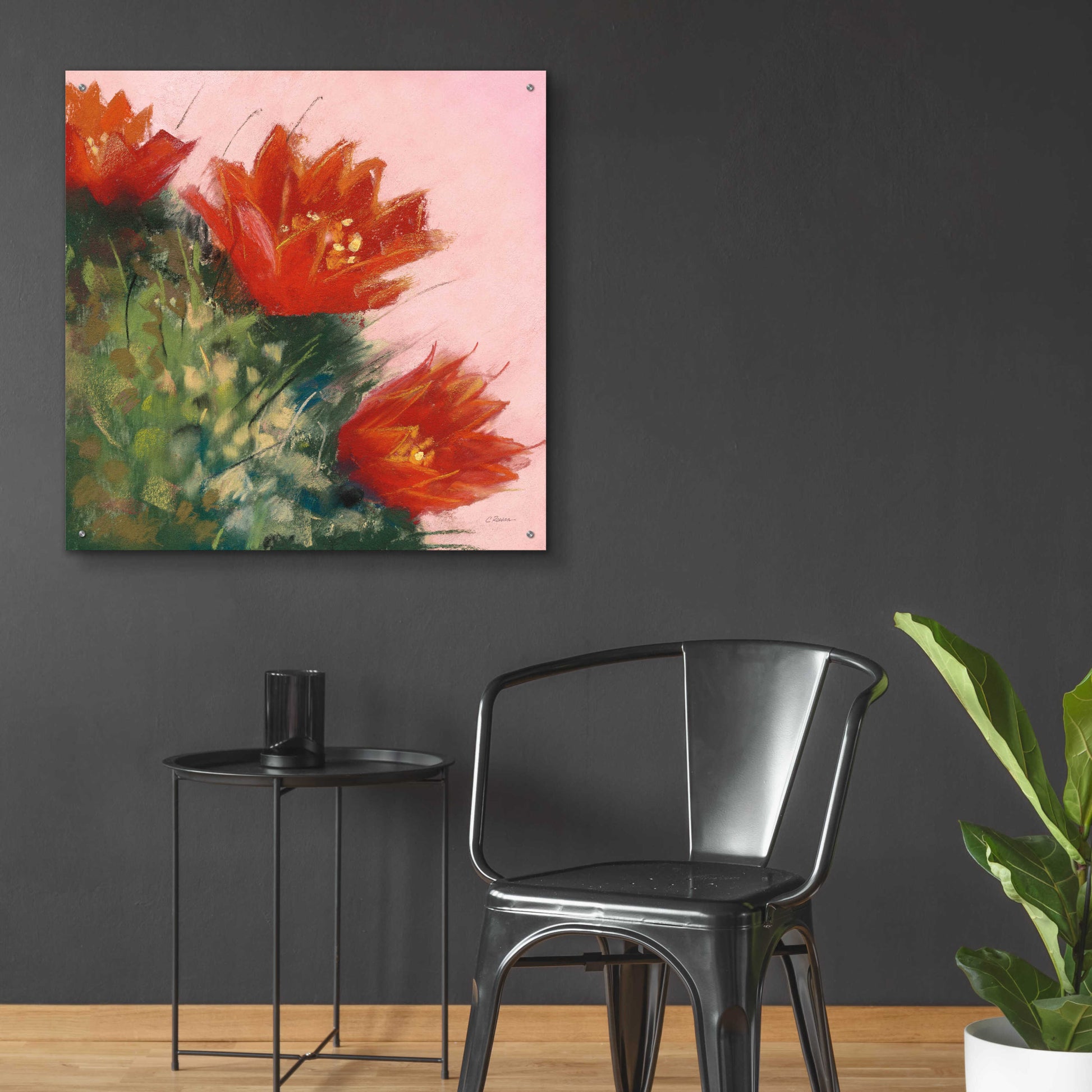 Epic Art 'Blooming Succulent IV' by Carol Rowan, Acrylic Glass Wall Art,36x36