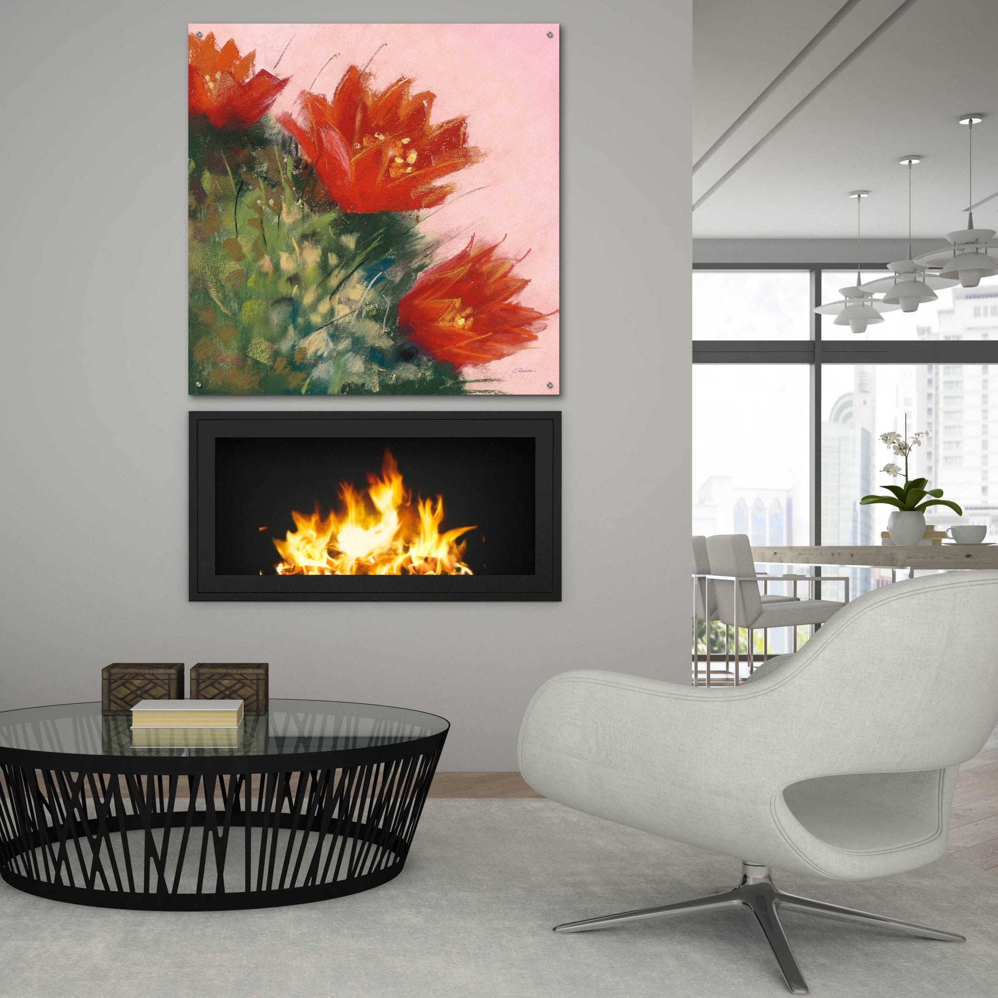 Epic Art 'Blooming Succulent IV' by Carol Rowan, Acrylic Glass Wall Art,36x36