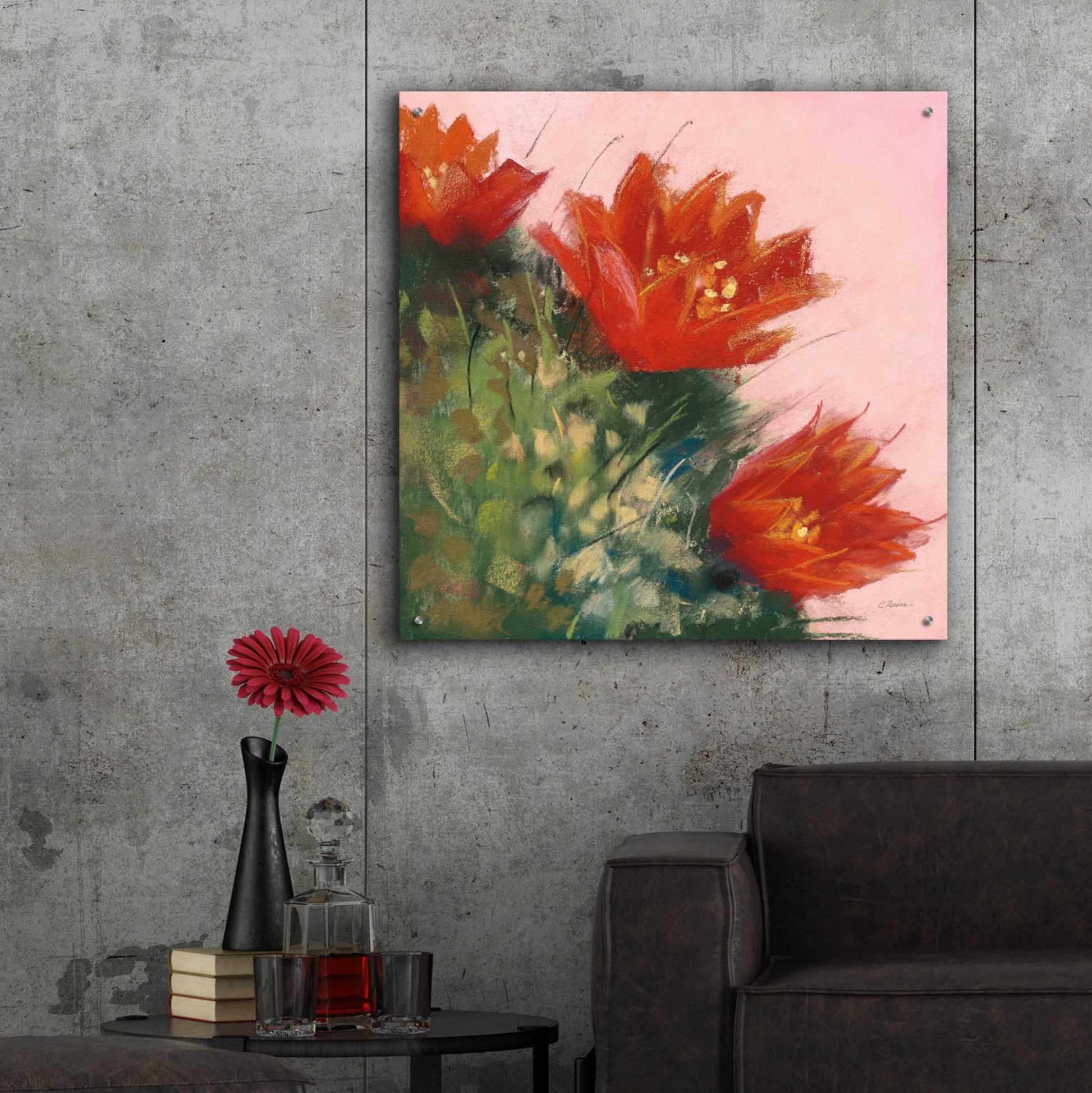 Epic Art 'Blooming Succulent IV' by Carol Rowan, Acrylic Glass Wall Art,36x36