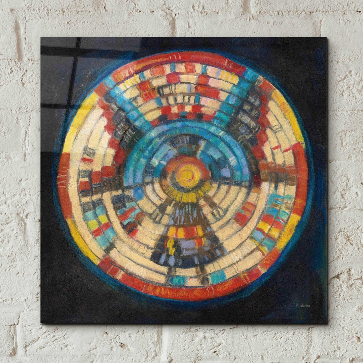 Epic Art 'Kachina Basket' by Carol Rowan, Acrylic Glass Wall Art,12x12