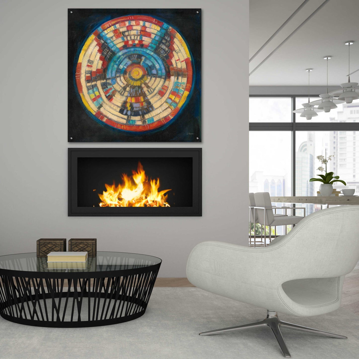 Epic Art 'Kachina Basket' by Carol Rowan, Acrylic Glass Wall Art,36x36