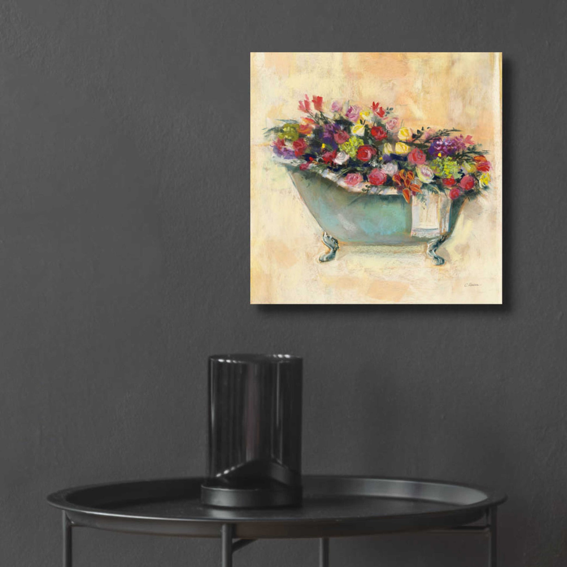 Epic Art 'Bathtub Bouquet I' by Carol Rowan, Acrylic Glass Wall Art,12x12