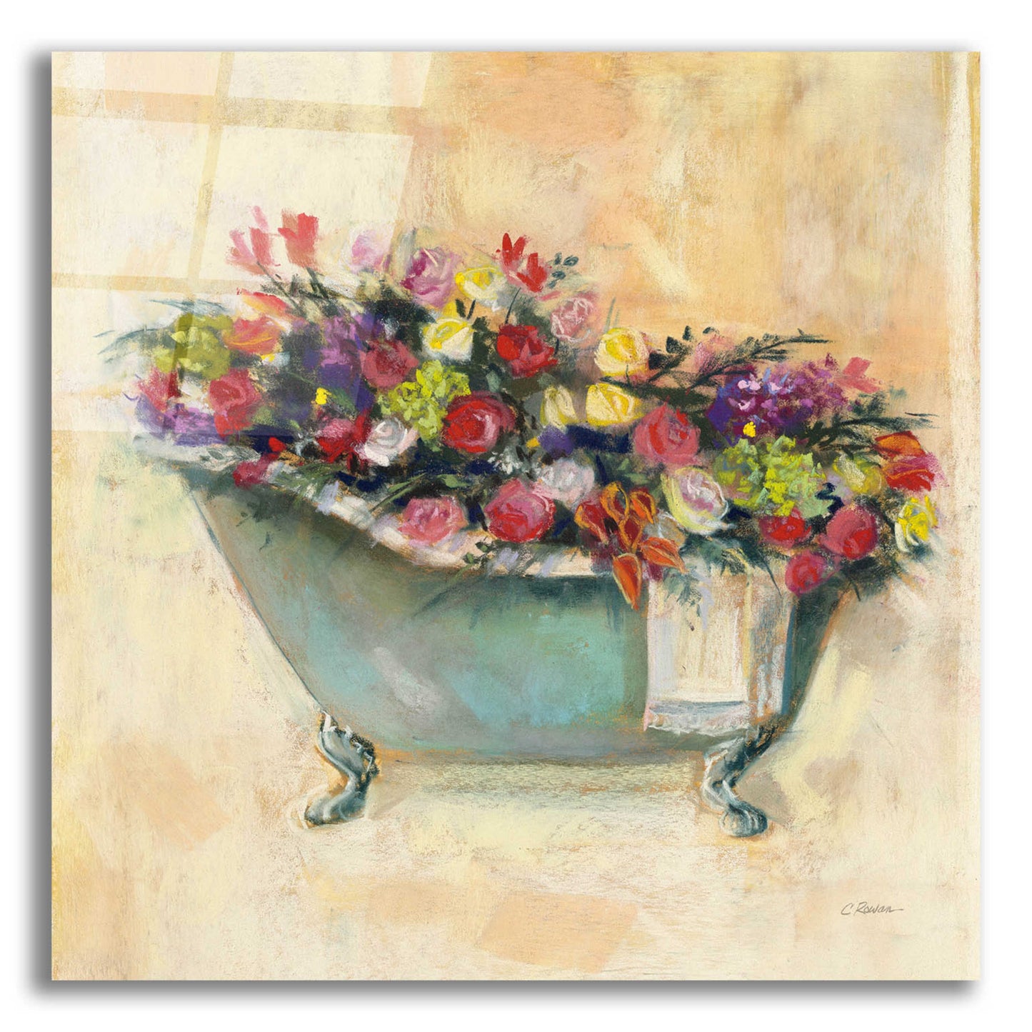 Epic Art 'Bathtub Bouquet I' by Carol Rowan, Acrylic Glass Wall Art