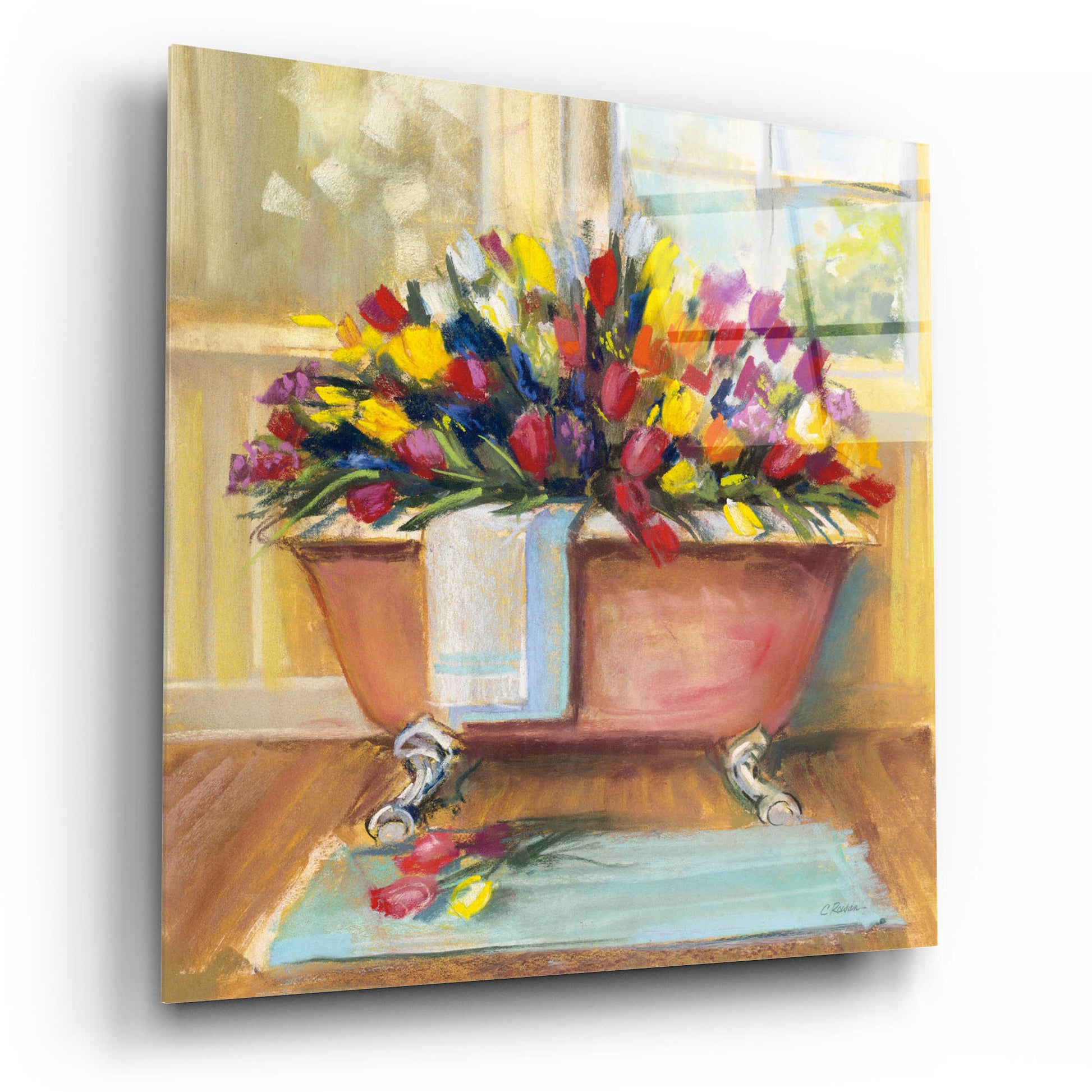 Epic Art 'Bathtub Bouquet II' by Carol Rowan, Acrylic Glass Wall Art,12x12