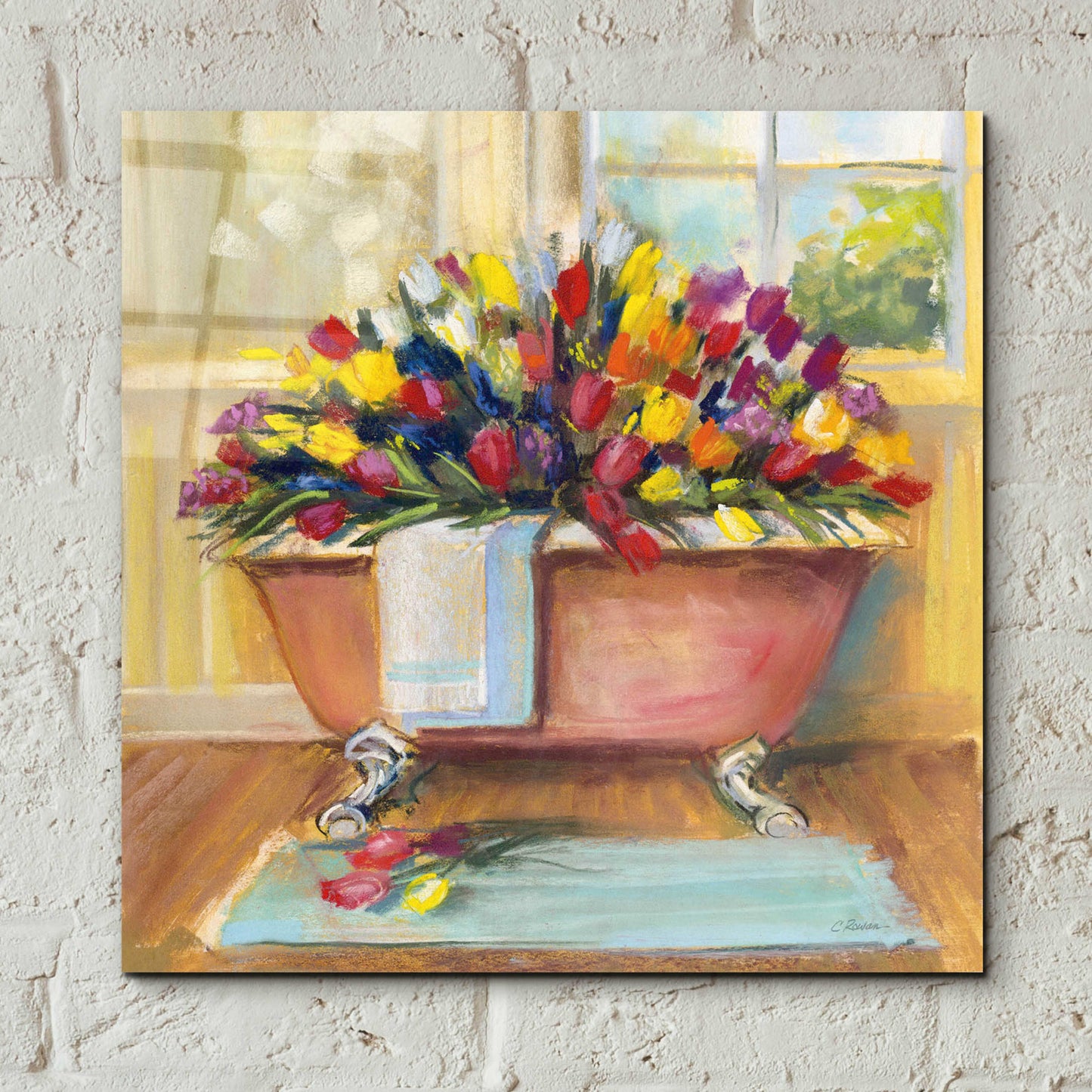 Epic Art 'Bathtub Bouquet II' by Carol Rowan, Acrylic Glass Wall Art,12x12