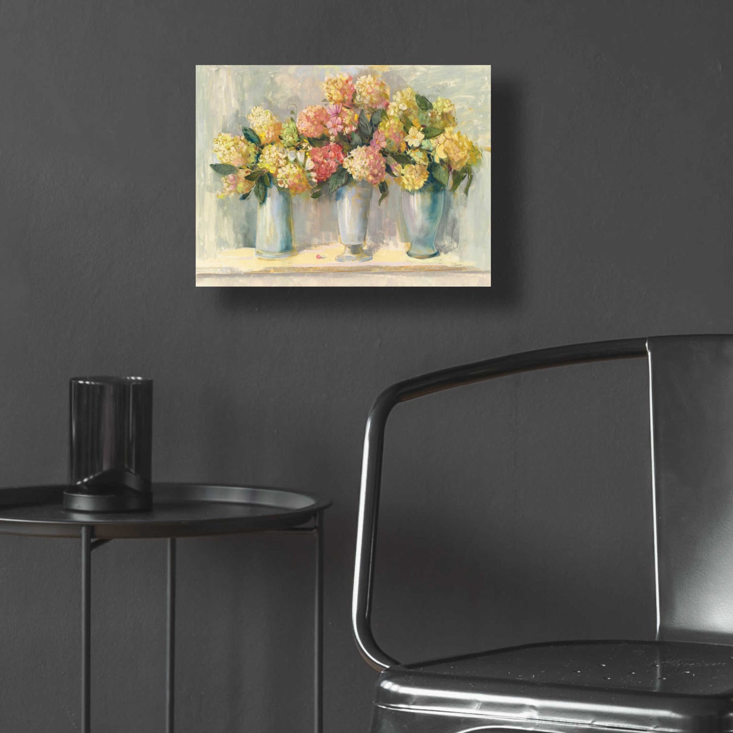 Epic Art 'IVory And Blush Hydrangea Bouquets' by Carol Rowan, Acrylic Glass Wall Art,16x12