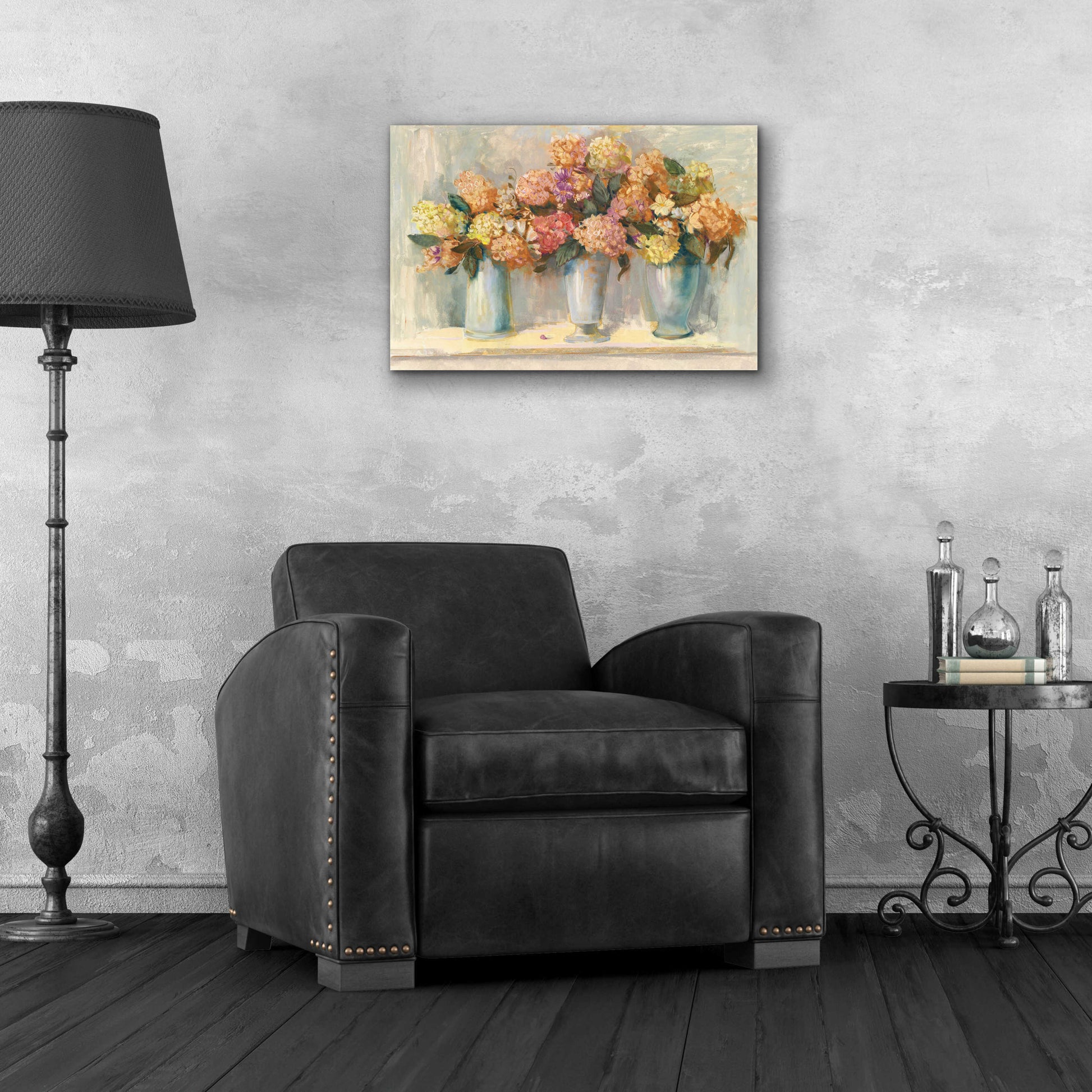 Epic Art 'Fall Hydrangea Bouquets' by Carol Rowan, Acrylic Glass Wall Art,24x16