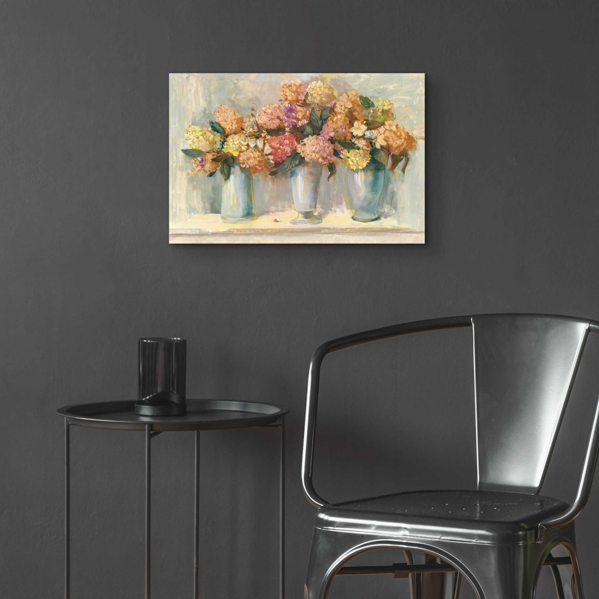 Epic Art 'Fall Hydrangea Bouquets' by Carol Rowan, Acrylic Glass Wall Art,24x16