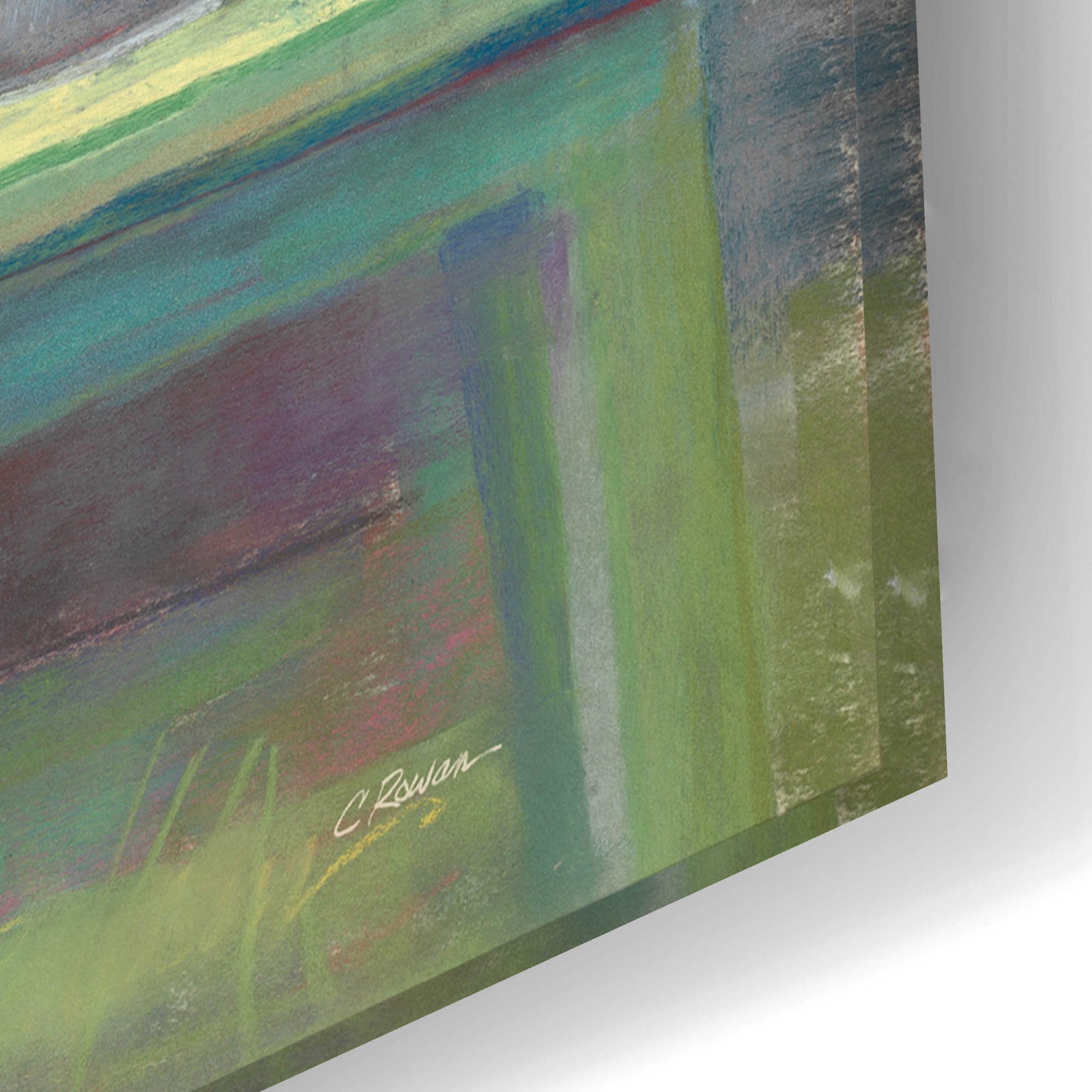 Epic Art 'Green Bench' by Carol Rowan, Acrylic Glass Wall Art,24x16