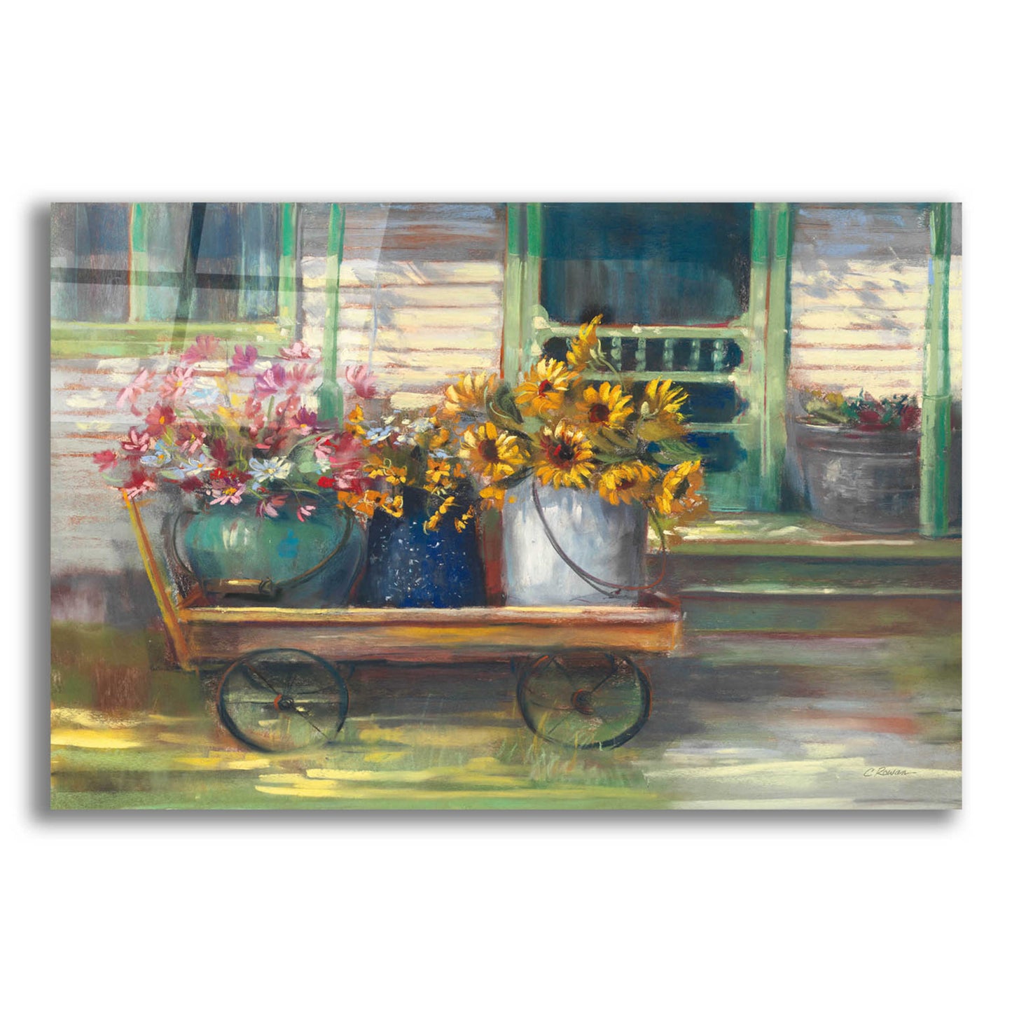 Epic Art 'Garden Wagon' by Carol Rowan, Acrylic Glass Wall Art,24x16