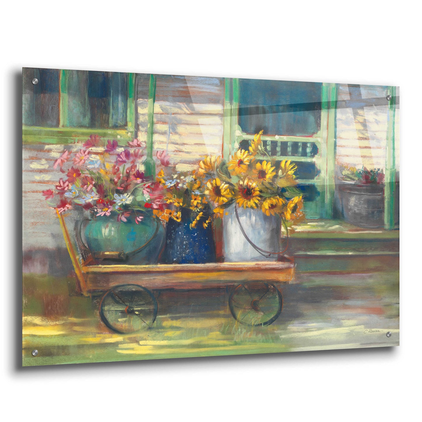 Epic Art 'Garden Wagon' by Carol Rowan, Acrylic Glass Wall Art,36x24