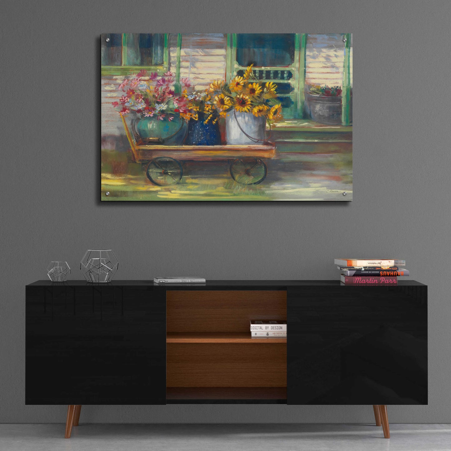 Epic Art 'Garden Wagon' by Carol Rowan, Acrylic Glass Wall Art,36x24