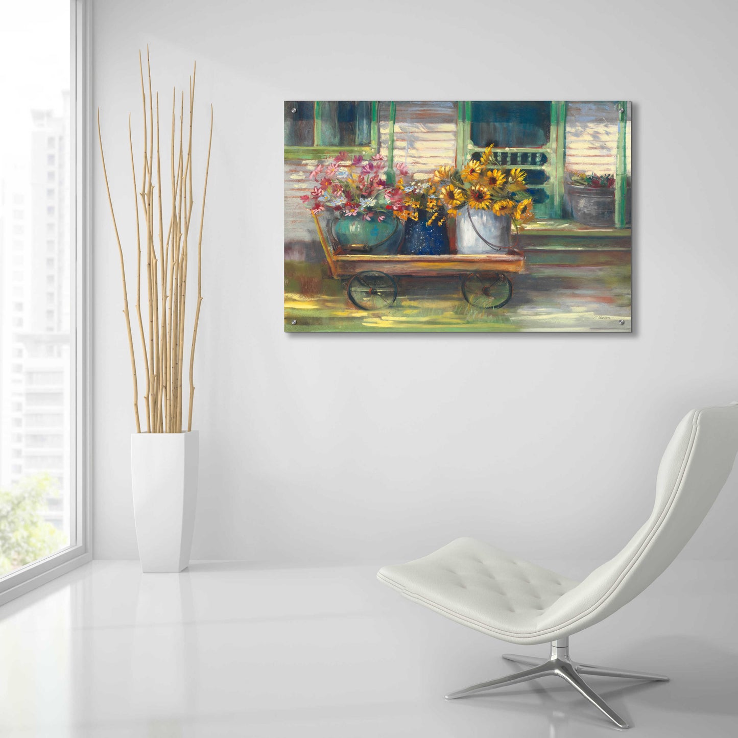 Epic Art 'Garden Wagon' by Carol Rowan, Acrylic Glass Wall Art,36x24