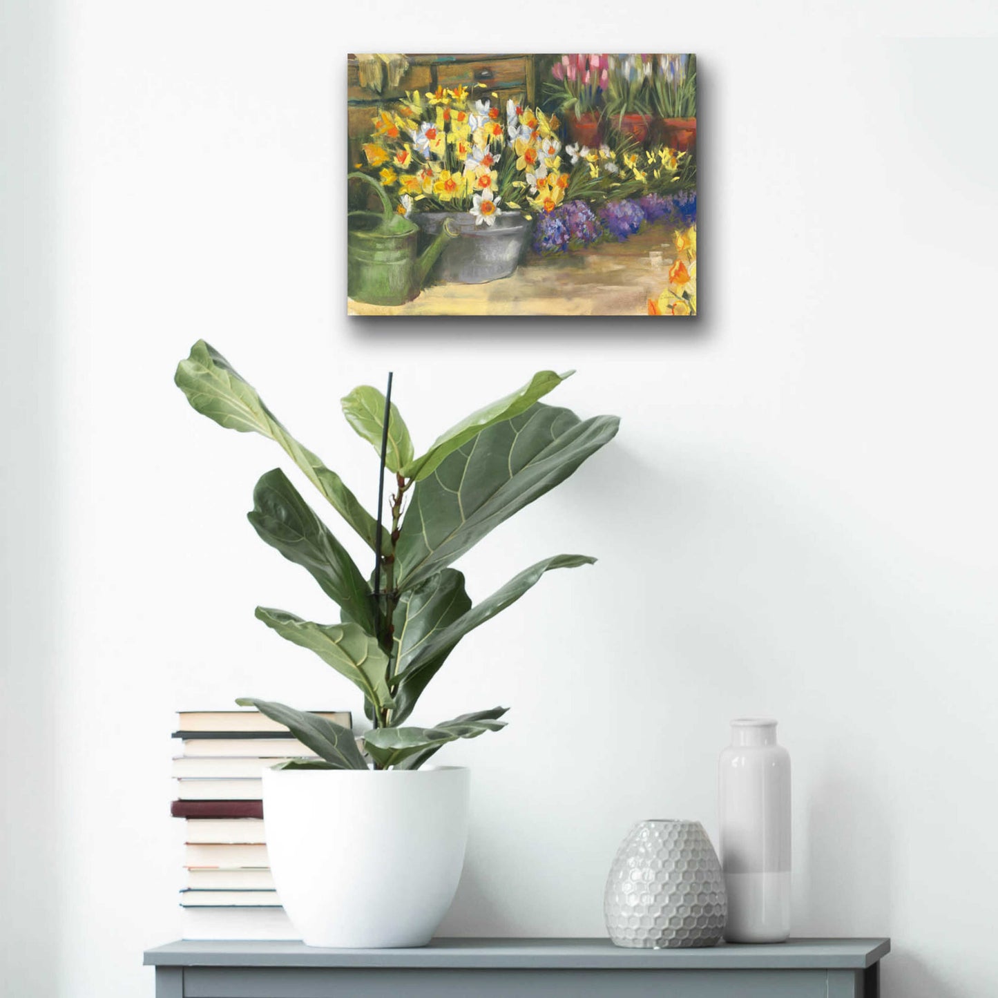 Epic Art 'Spring Daffodils' by Carol Rowan, Acrylic Glass Wall Art,16x12