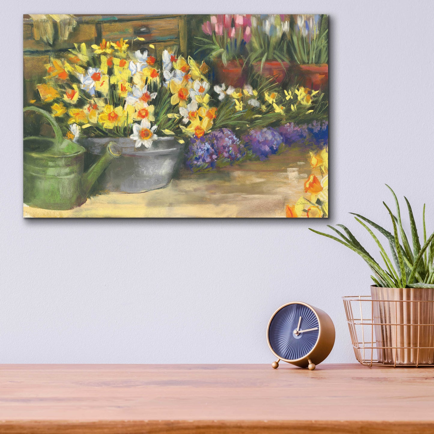 Epic Art 'Spring Daffodils' by Carol Rowan, Acrylic Glass Wall Art,16x12